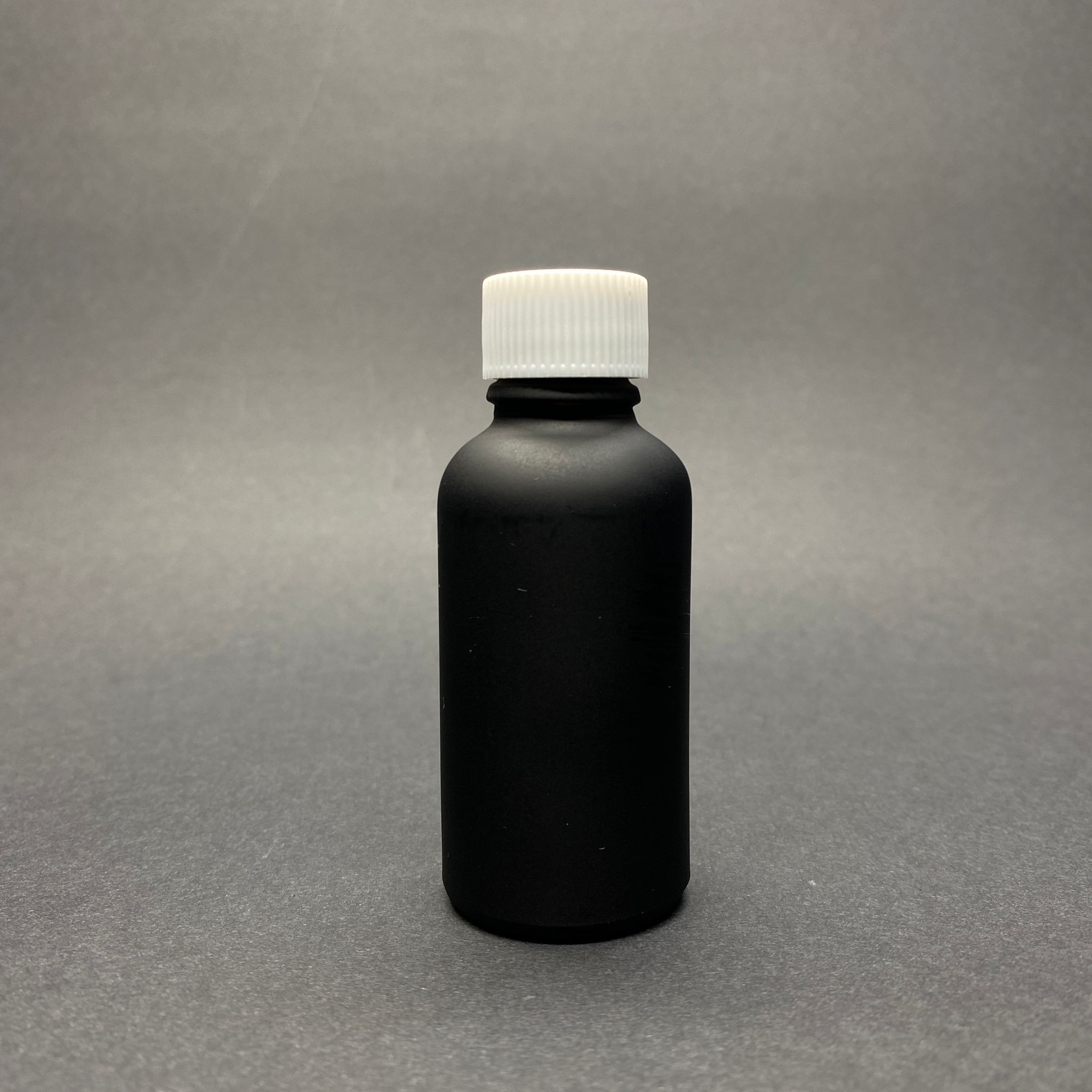 30 Cc Mat Siyah Boyalı Cam Şişe - Beyaz Contalı Kapaklı - 30 Ml Cam Şişe - Mat Siyah Renk