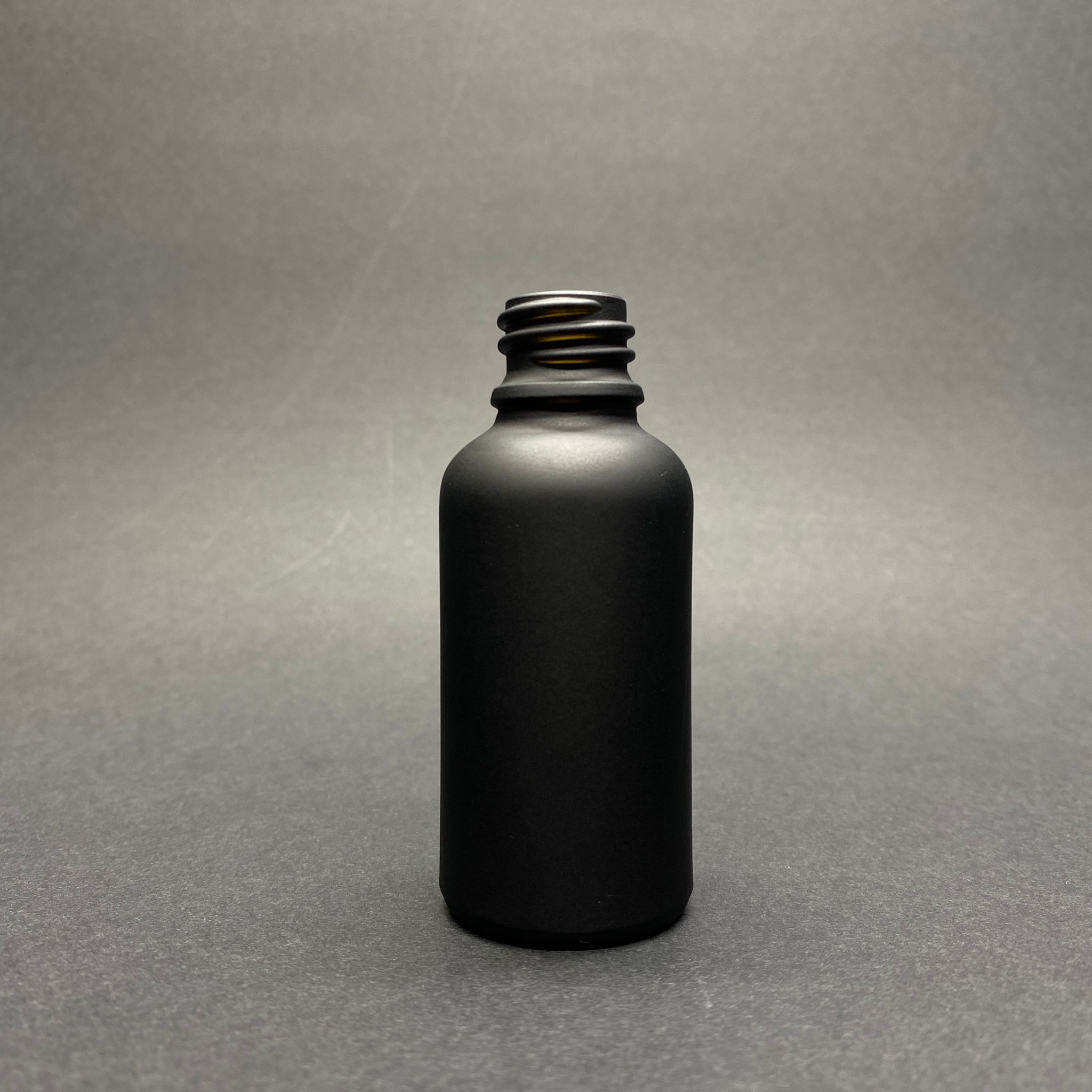 30 Cc Mat Siyah Boyalı Cam Şişe Kapaksız (18 Ağız) - 30 Ml Cam Şişe - Mat Siyah Renk