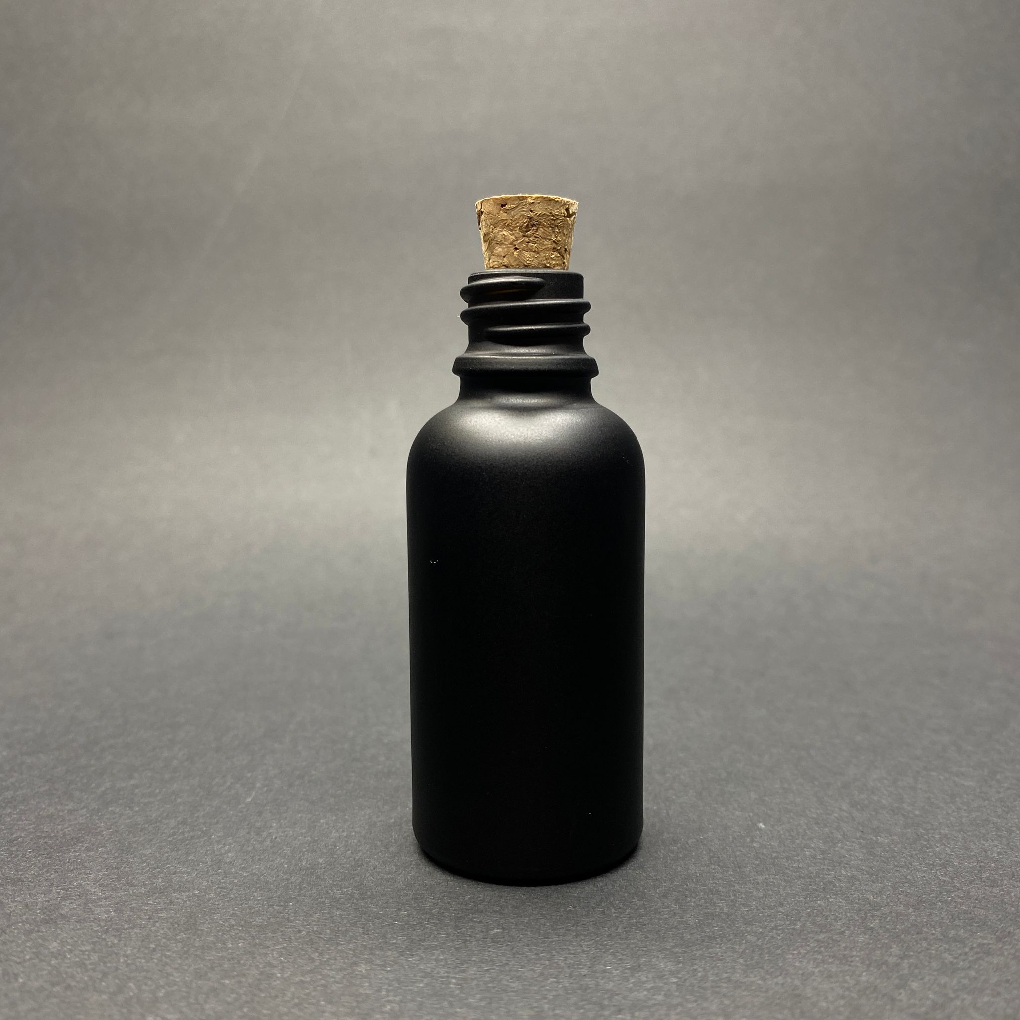 30 Cc Mat Siyah Boyalı Cam Şişe - Mantar Tıpalı - 30 Ml Cam Şişe - Mat Siyah Renk