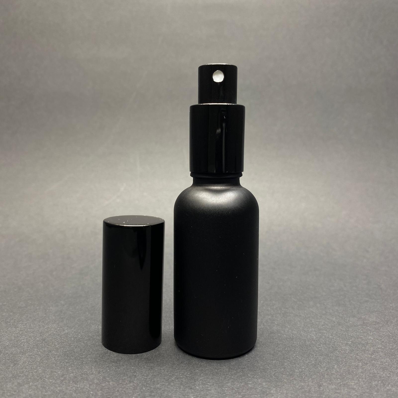 30 Cc Mat Siyah Boyalı Cam Şişe - Siyah Metal Spreyli - 30 Ml Cam Şişe - Mat Siyah Renk Parfüm Şişesi