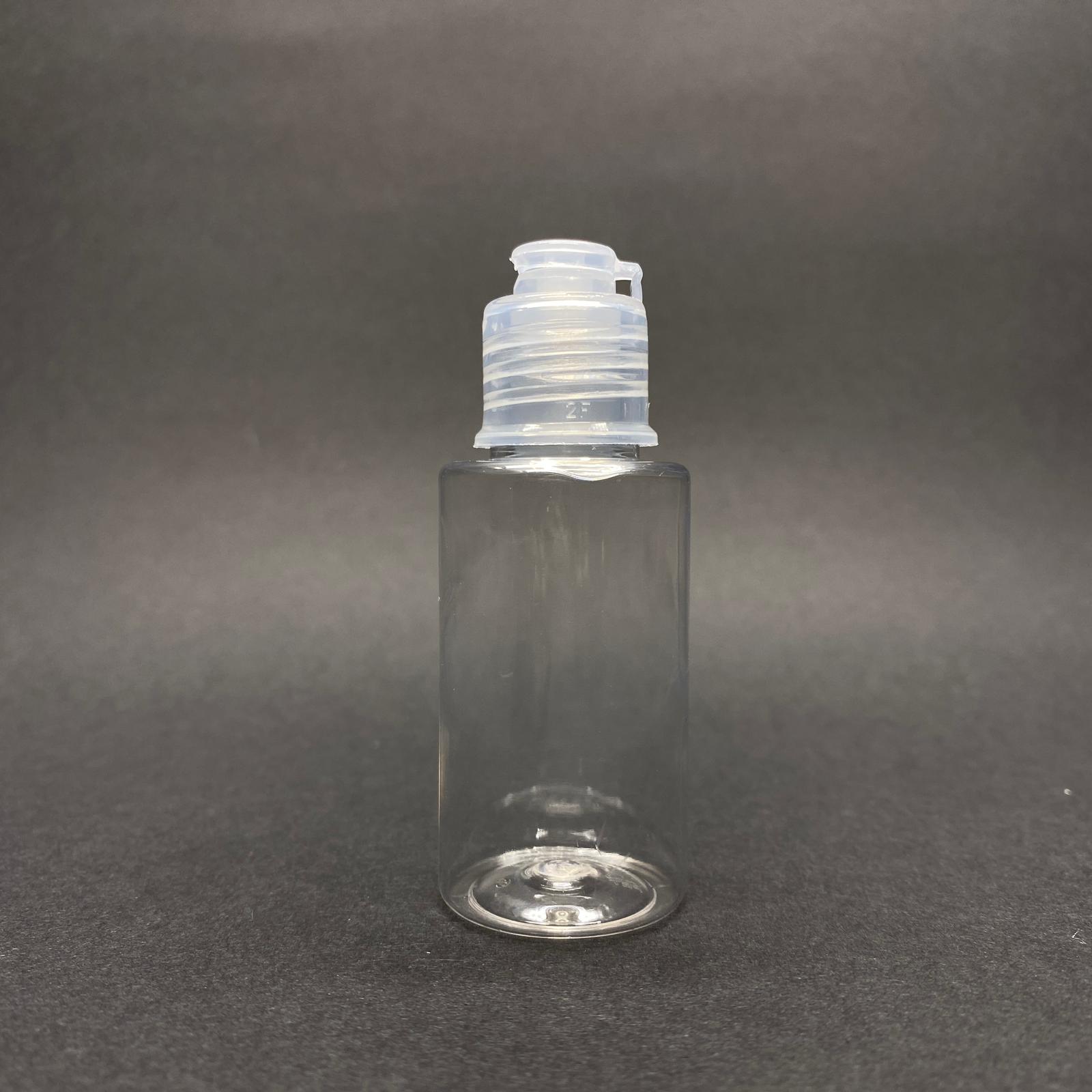30 Cc Pet Şişe Silindir Kısa Model -Şeffaf Fliptop Açılır Kapaklı - 30 Ml Pet Şişe