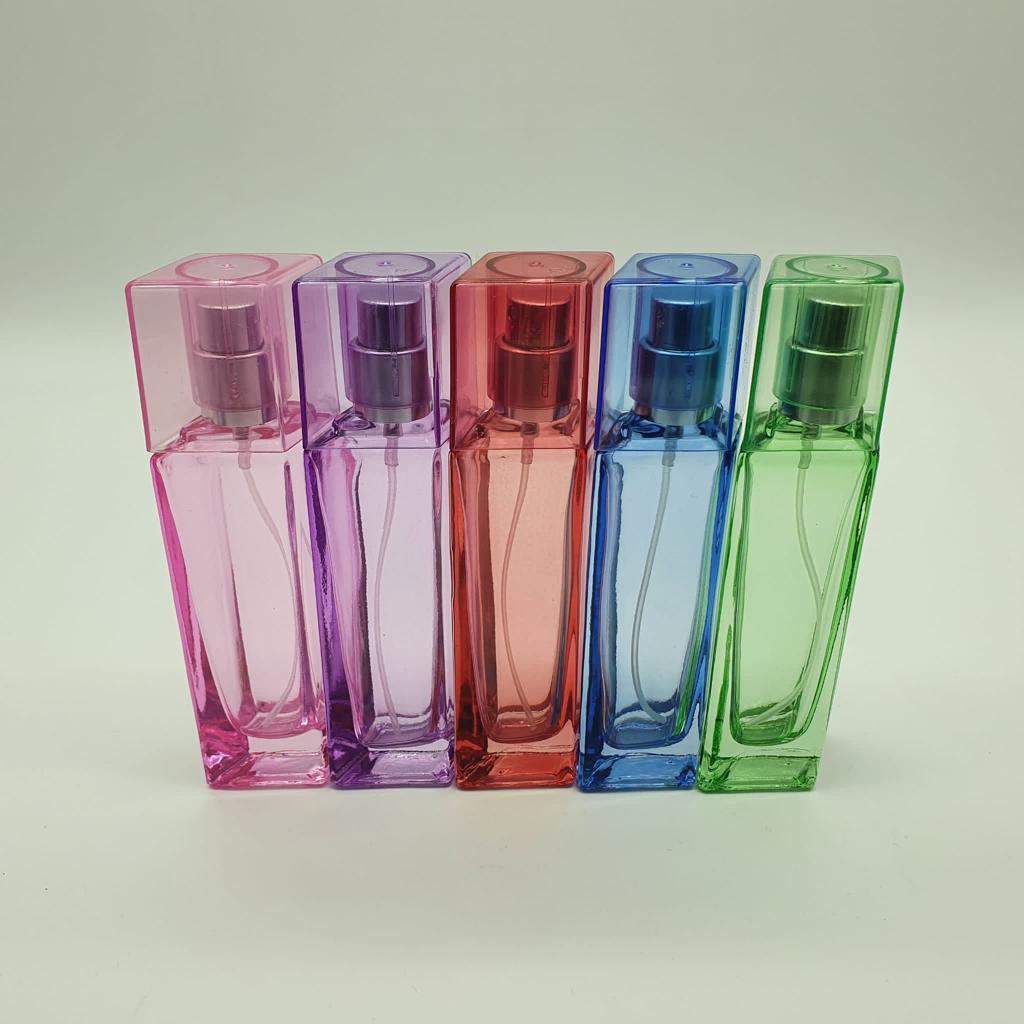 30 Cc Renkli Parfüm Şişesi - Spreyli Kapaklı Takım - 30 Ml Parfüm Şişesi