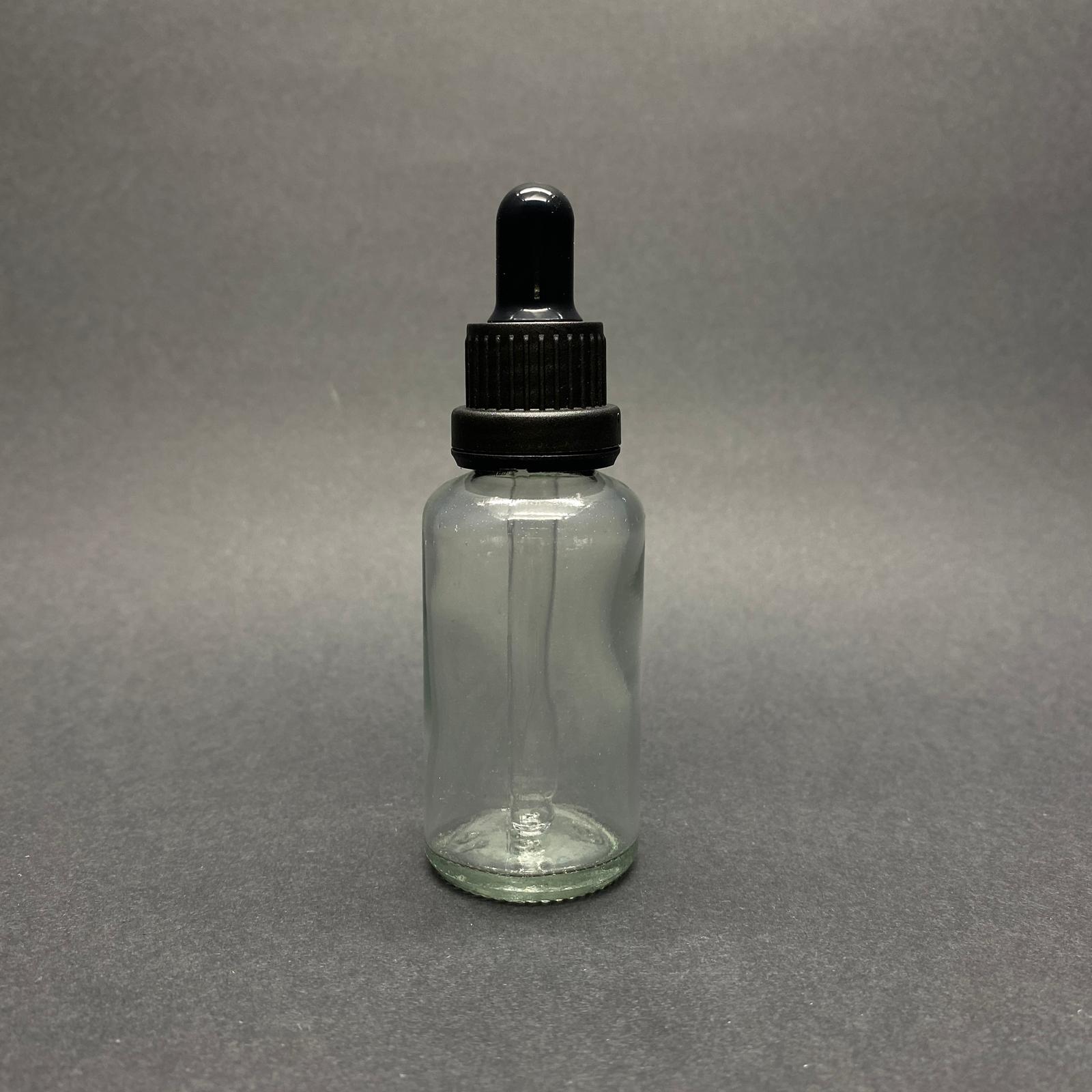 30 Cc Şeffaf Cam Damlalıklı Şişe - Siyah Emzik - Siyah Kilitli Plastik Kapak - 30 Ml Saydam Cam Damlalıklı Şişe - 30 Ml Serum Şişesi