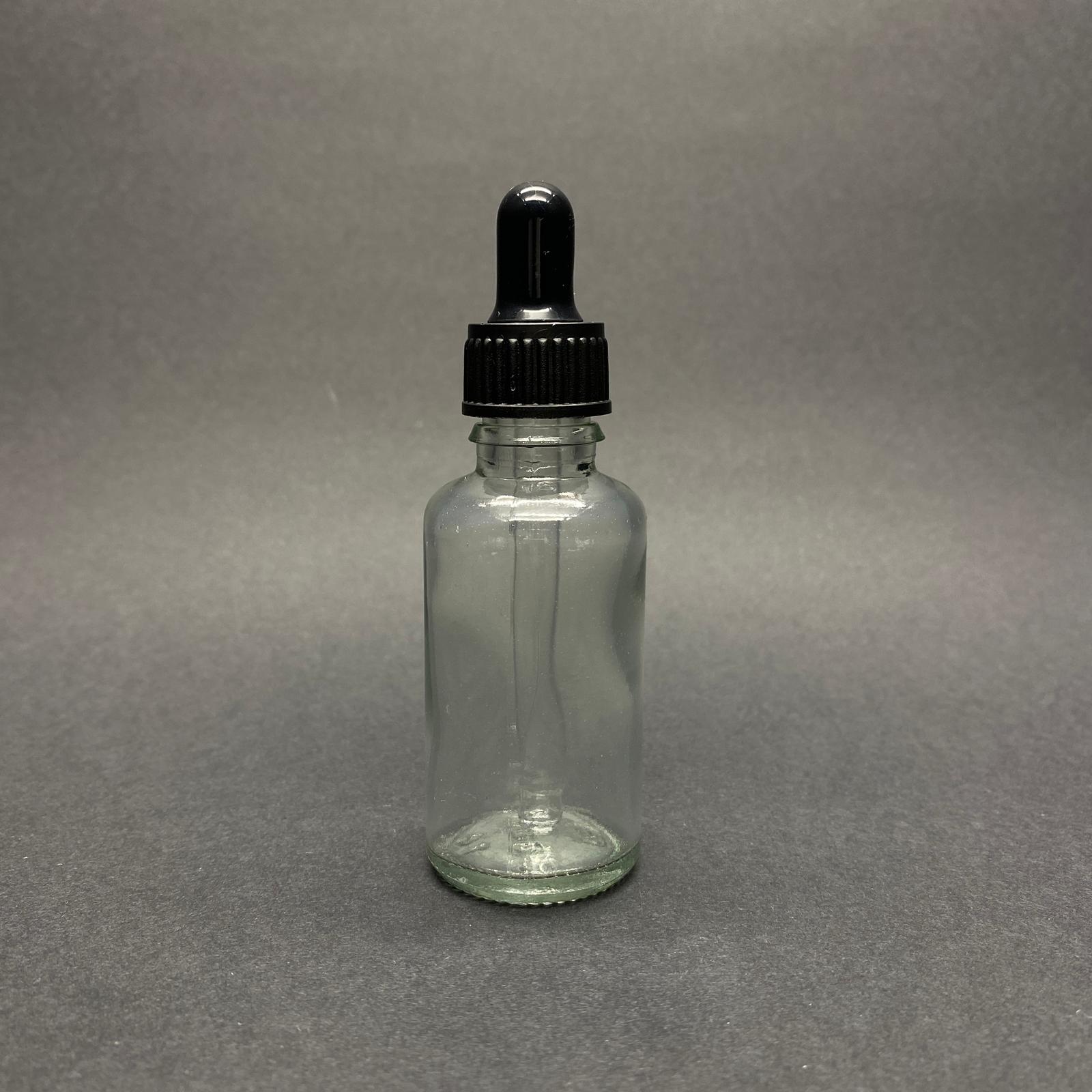 30 Cc Şeffaf Cam Damlalıklı Şişe - Siyah Emzik - Siyah Plastik Kapak - 30 Ml Saydam Cam Damlalıklı Şişe - 30 Ml Serum Şişesi