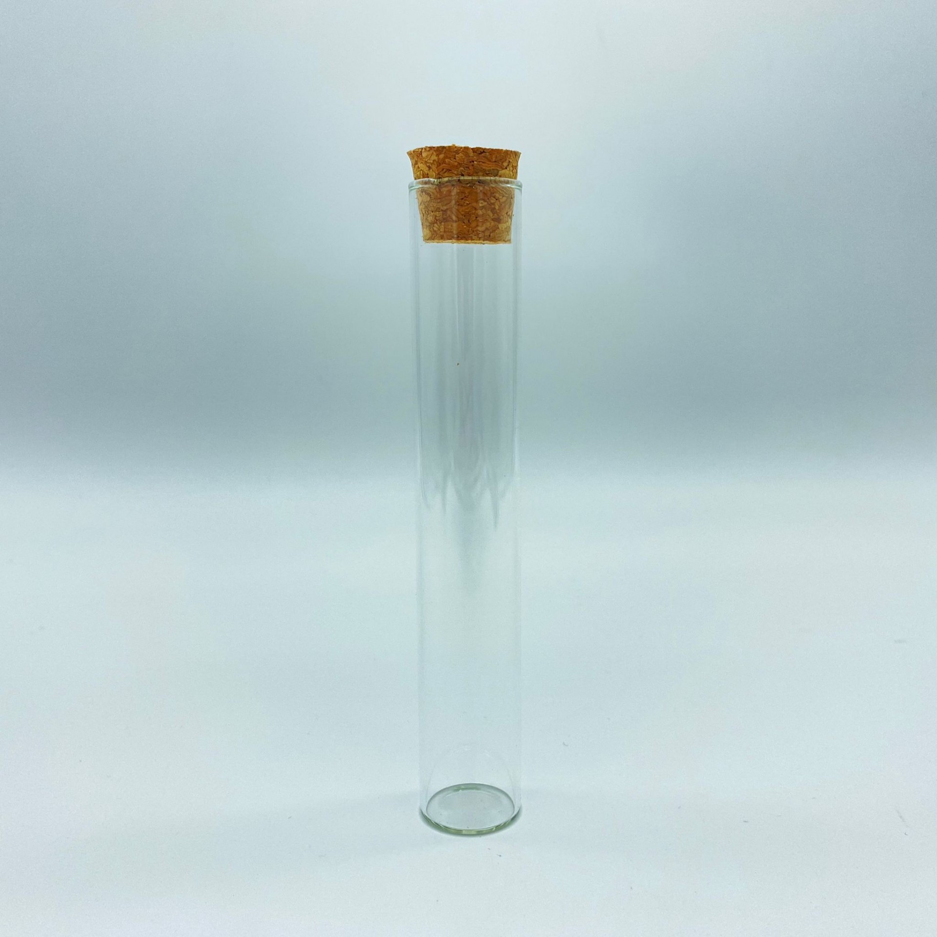 30 Cc Şeffaf Cam Deney Tüpü (12 Cm) Mantar Tıpalı