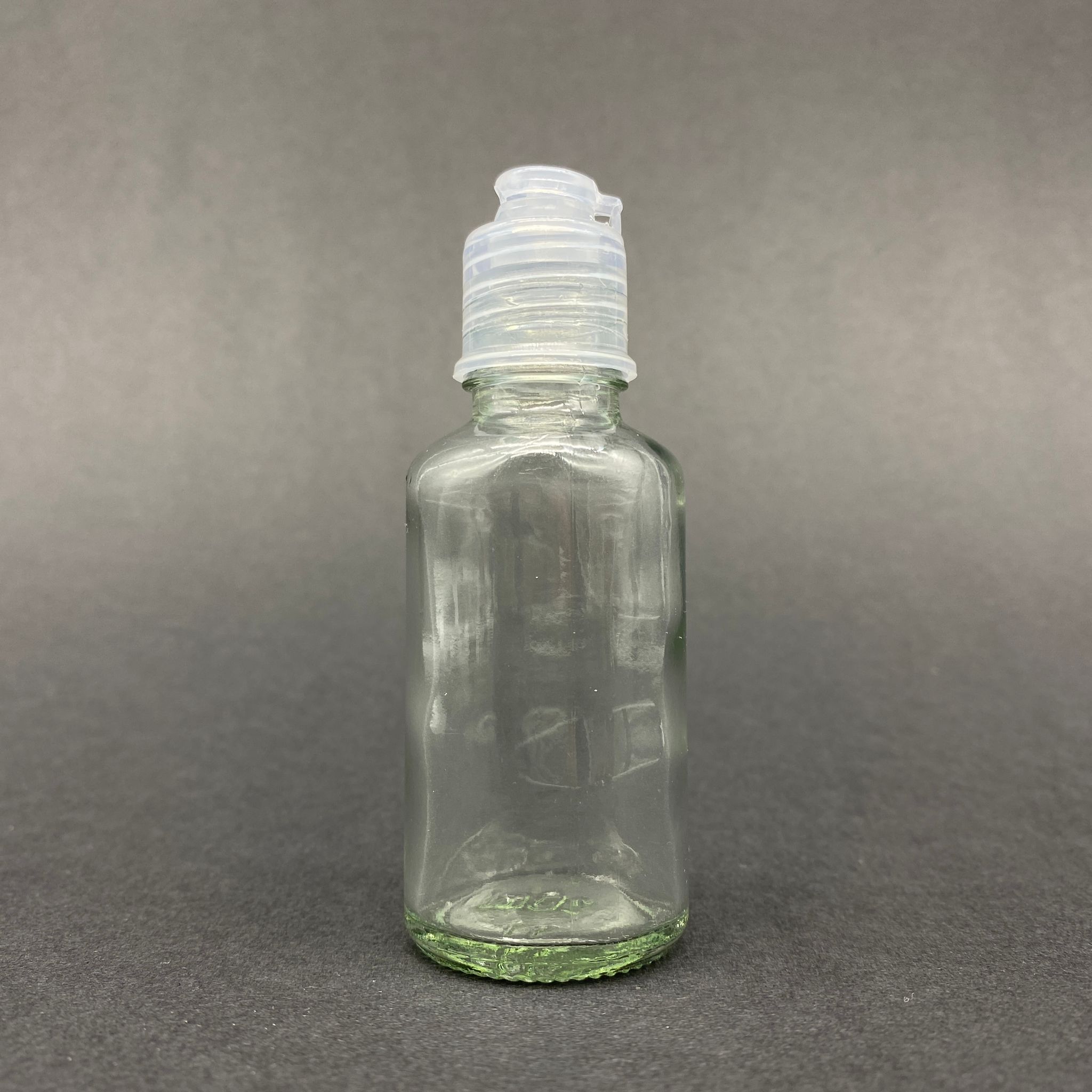 30 Cc Şeffaf Cam Şişe - Akıtıcılı Fliptop Kapaklı - 30 Ml Cam Şişe