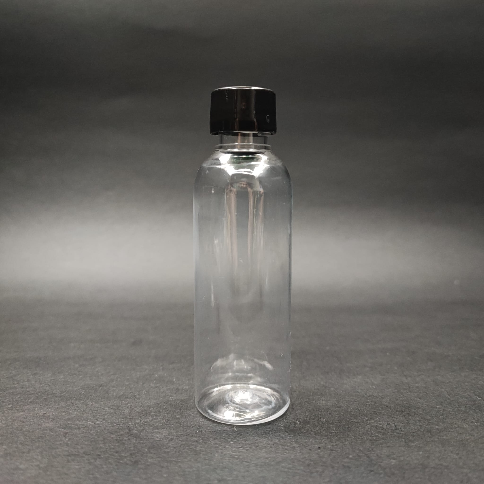 30 Cc Şeffaf Plastik Uzun Şişe + Kendinden Contalı Sızdırmaz Siyah Kapak - 30 Ml Kapaklı Pet Şişe
