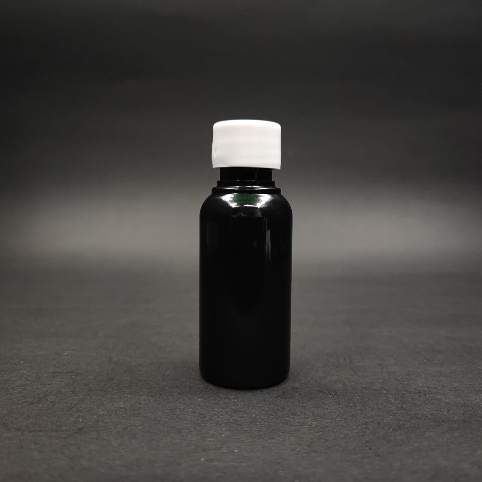 30 Cc Siyah Plastik Kısa Şişe + Kendinden Contalı Sızdırmaz Beyaz Kapak - 30 Ml Kapaklı Pet Şişe