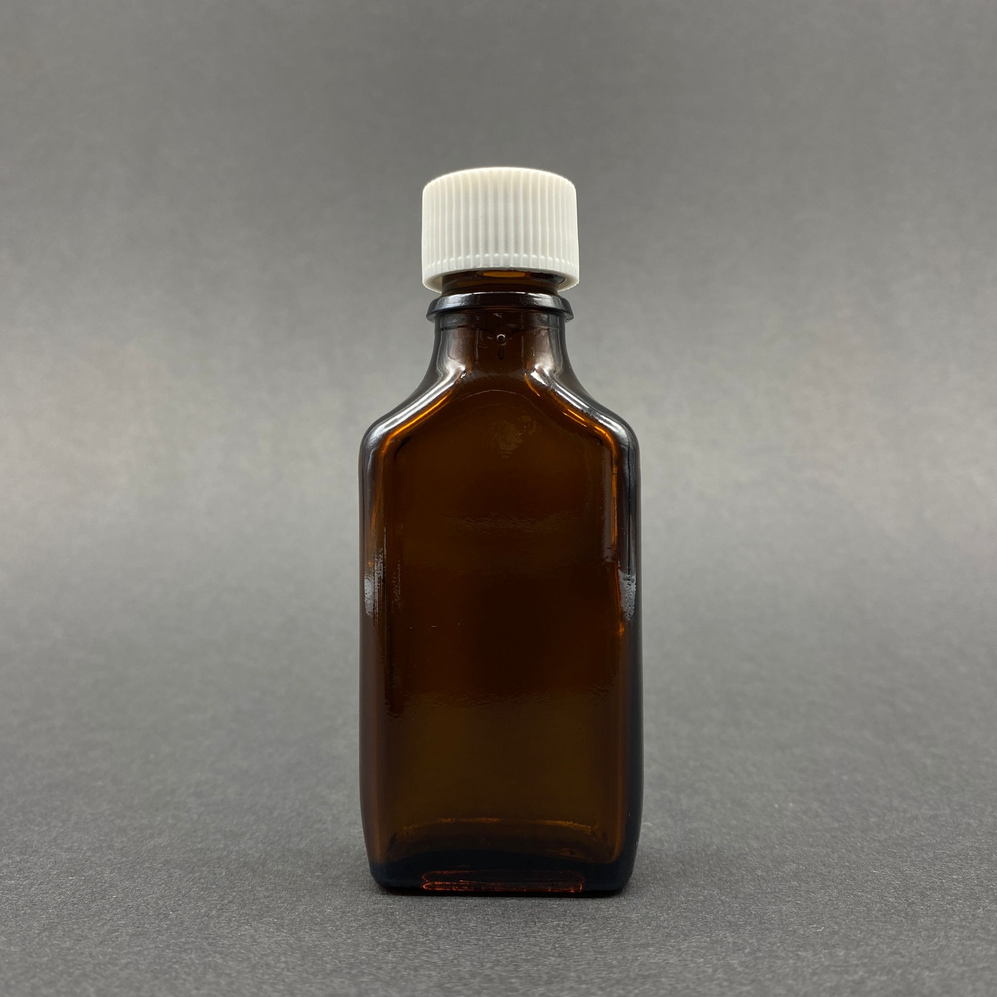 30 Cc Yassı Kahverengi Cam Şişe - Beyaz Kapaklı - 30 Ml Amber Standart Cam Şişe