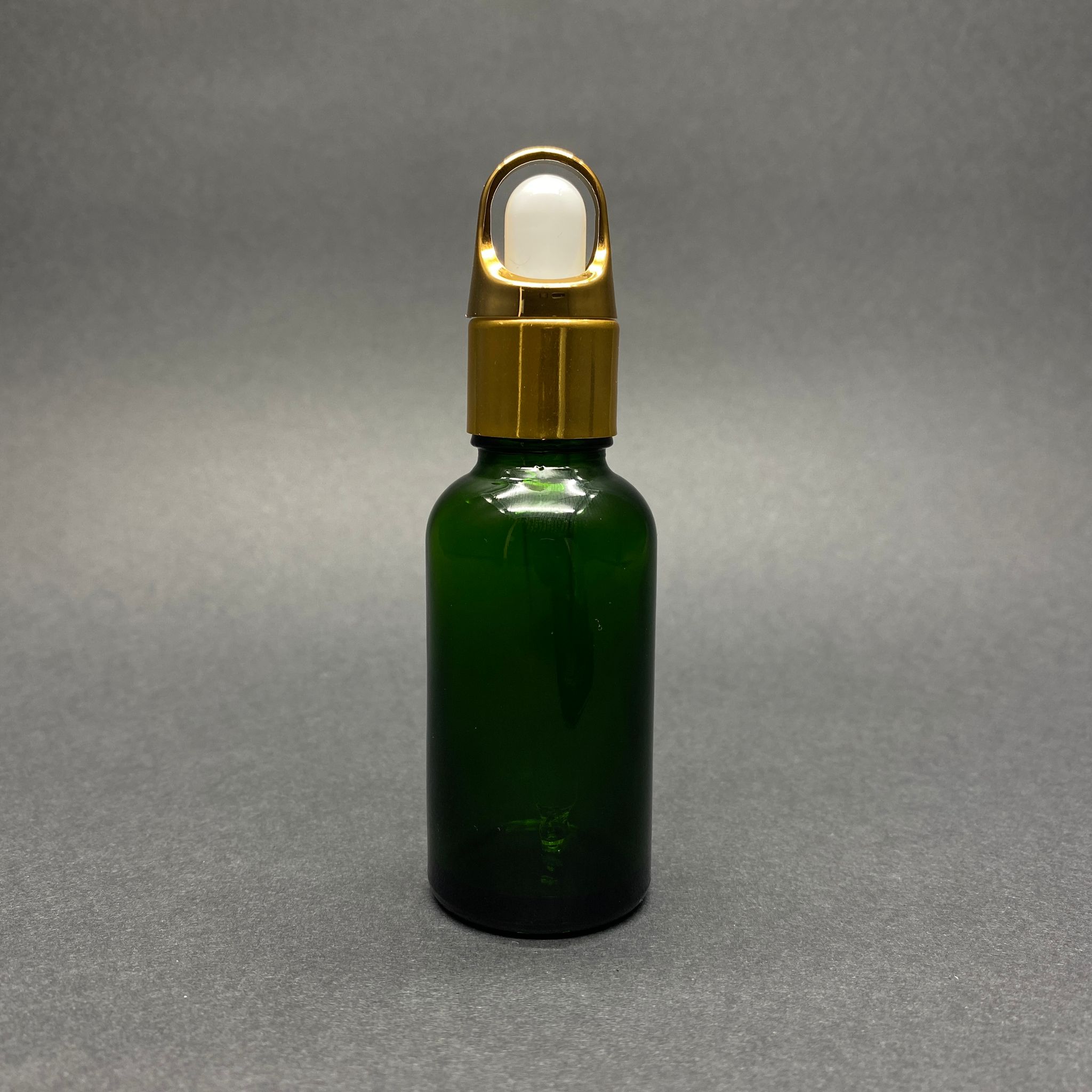 30 Cc Yeşil Cam Damlalıklı Şişe - Beyaz Emzik - Gold Flower Sepet Model Metalik Kapak - 30 Ml Cam Damlalıklı Şişe