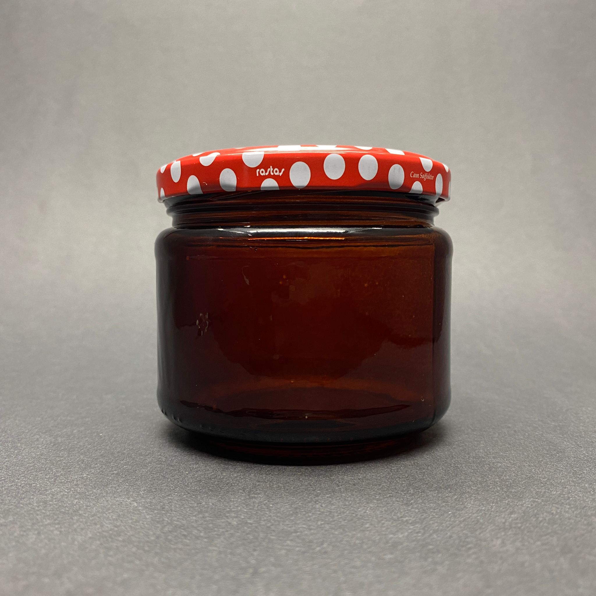 300 Cc Amber Cam Kavanoz - Puantiyeli Metal Kapaklı - 300 Ml Kahverengi Kavanoz - Mum Kavanozu (Kargoda Çizilebilir - İadesi Yoktur)