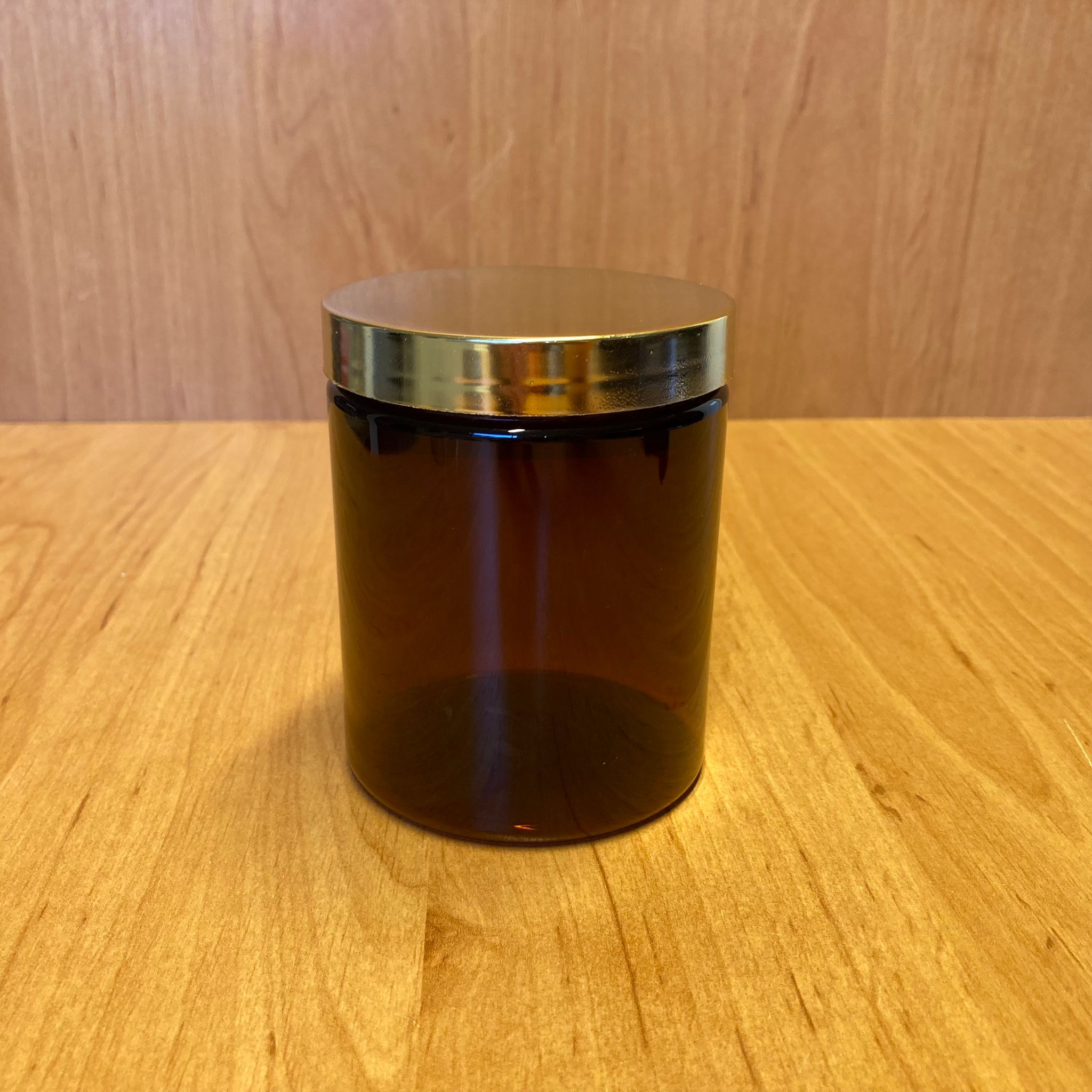 300 Cc Amber Sert Plastik Kavanoz - Gold Kapaklı - 300 Ml Plastik Krem Kavanozu