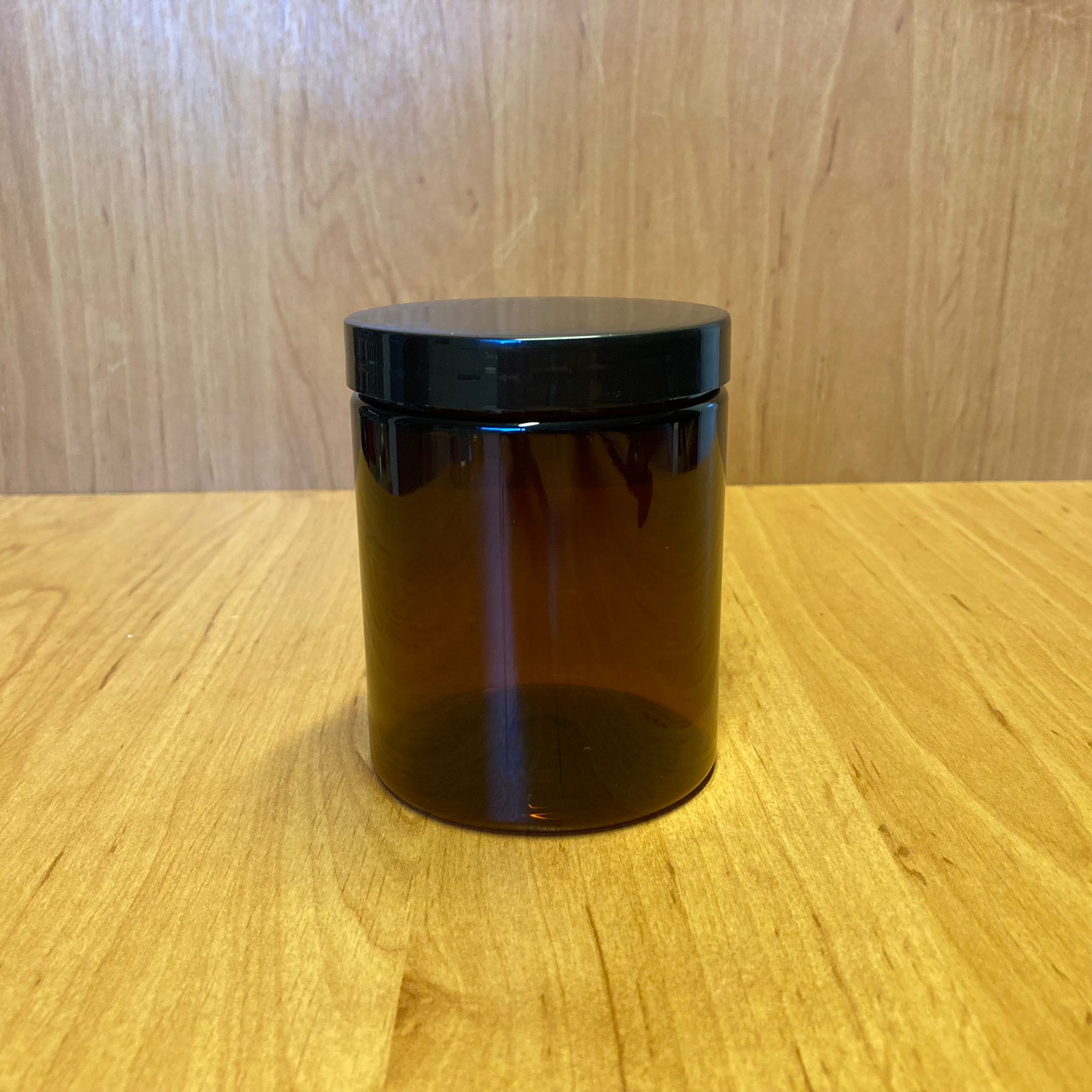 300 Cc Amber Sert Plastik Kavanoz - Siyah Kapaklı - 300 Ml Plastik Krem Kavanozu