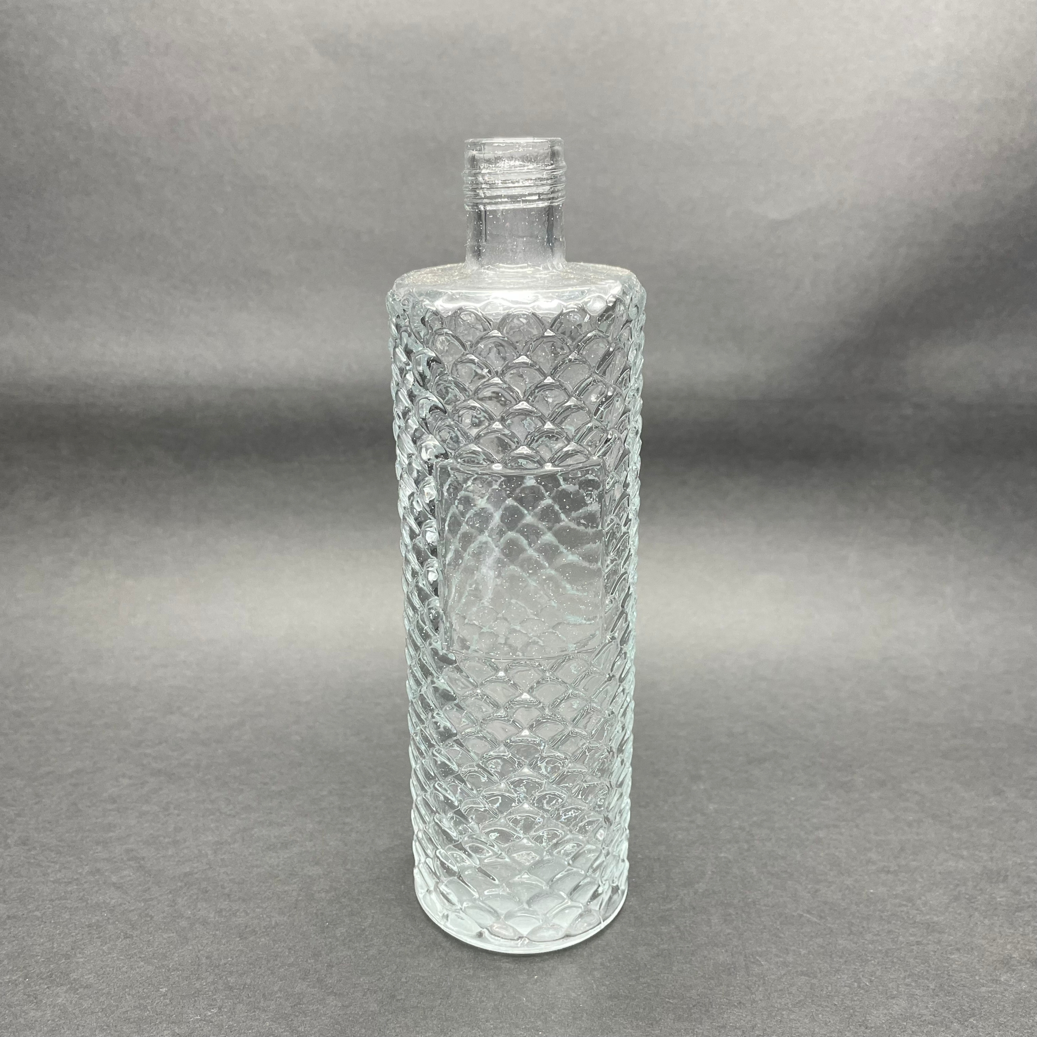 300 Cc Cam Kolonya Şişesi - Eski Tip Nostalji Kolonya Şişesi - 300 Ml Desenli Cam Kolonya Şişesi