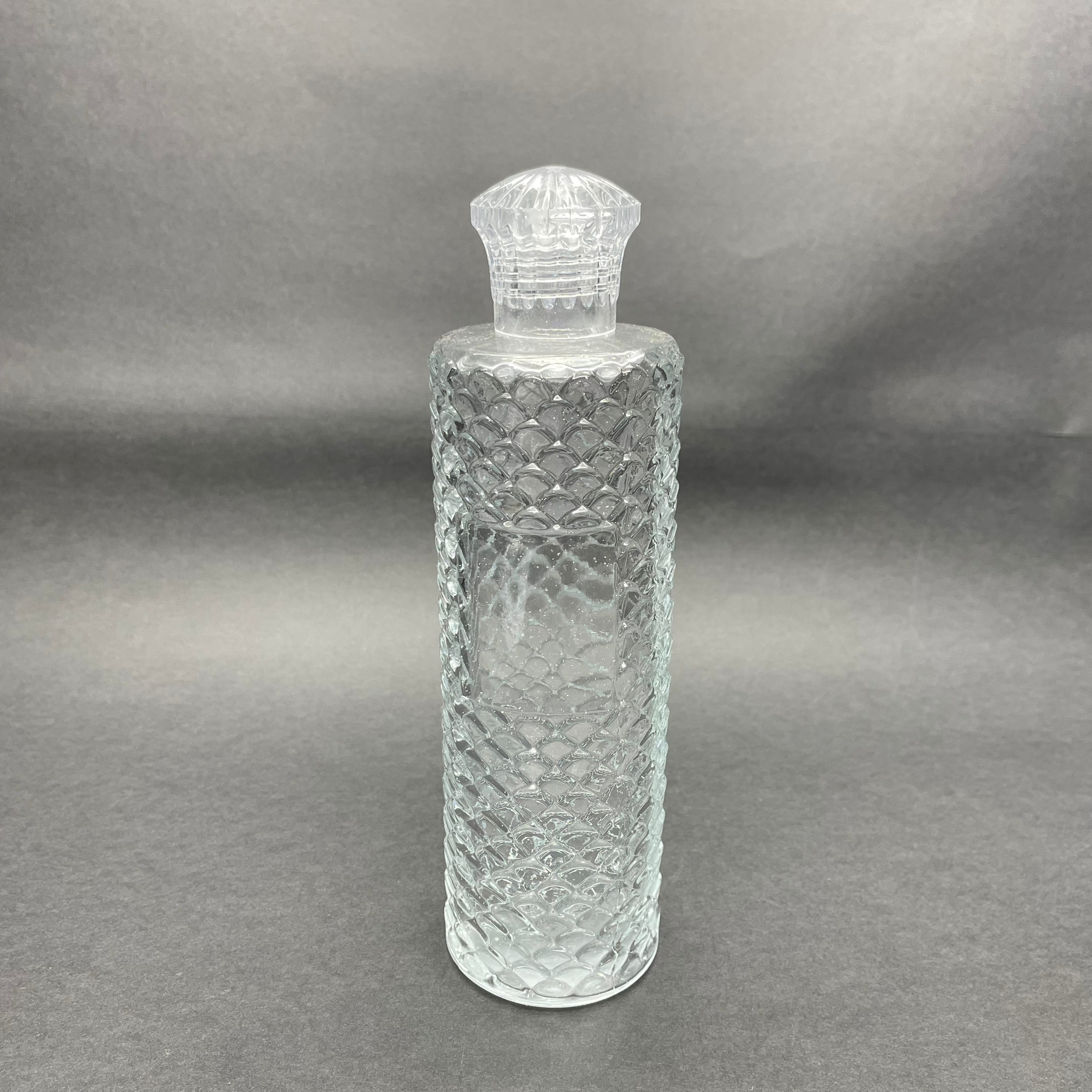300 Cc Cam Kolonya Şişesi - Eski Tip Nostalji Kolonya Şişesi - Kristal Kapaklı Kolonya Tıpalı - 300 Ml Desenli Cam Kolonya Şişesi