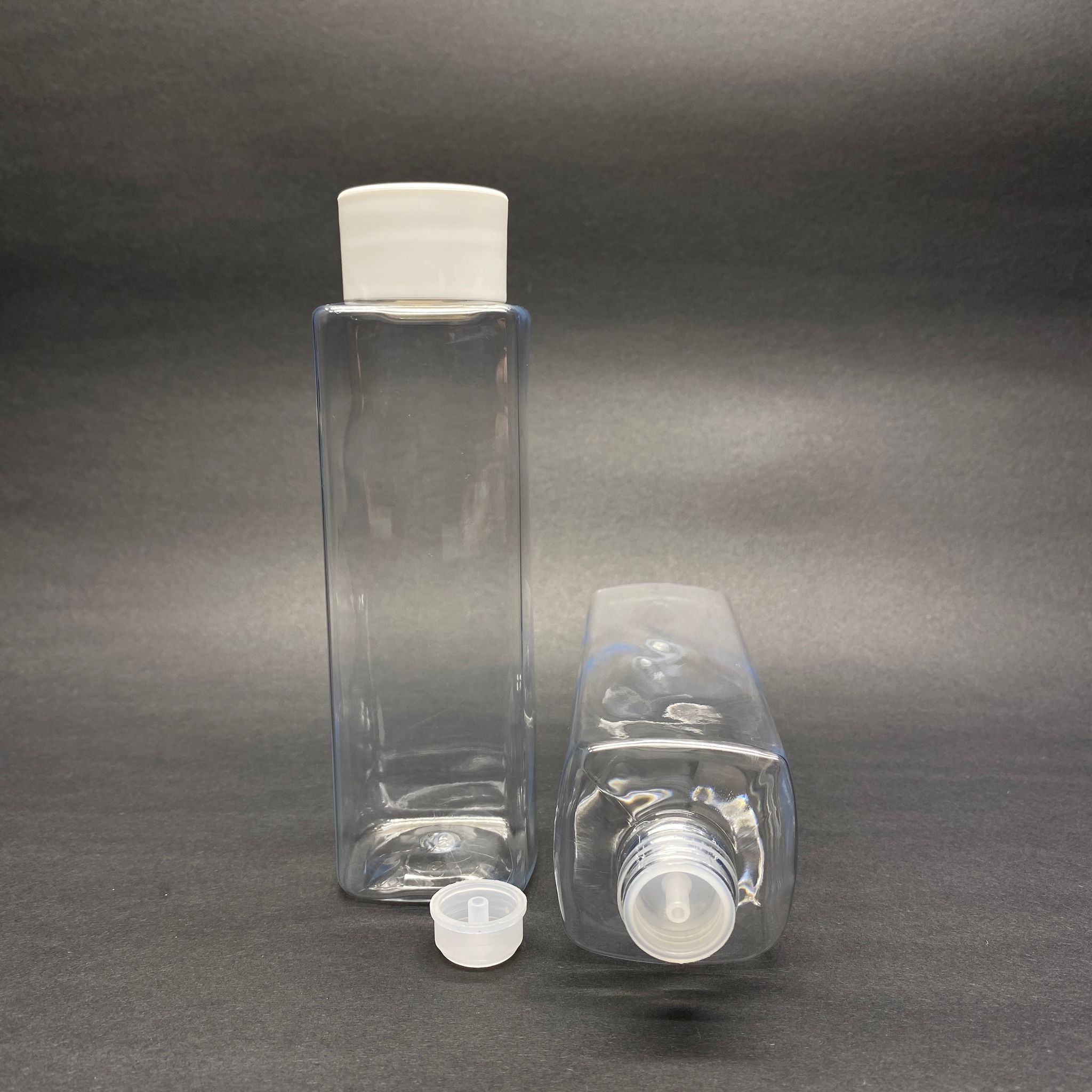 300 Cc Kare Pet Şişe (31 Gr) - Beyaz Derin Kapaklı Kolonya Tıpalı  - 300 Ml Köşeli Plastik Şişe