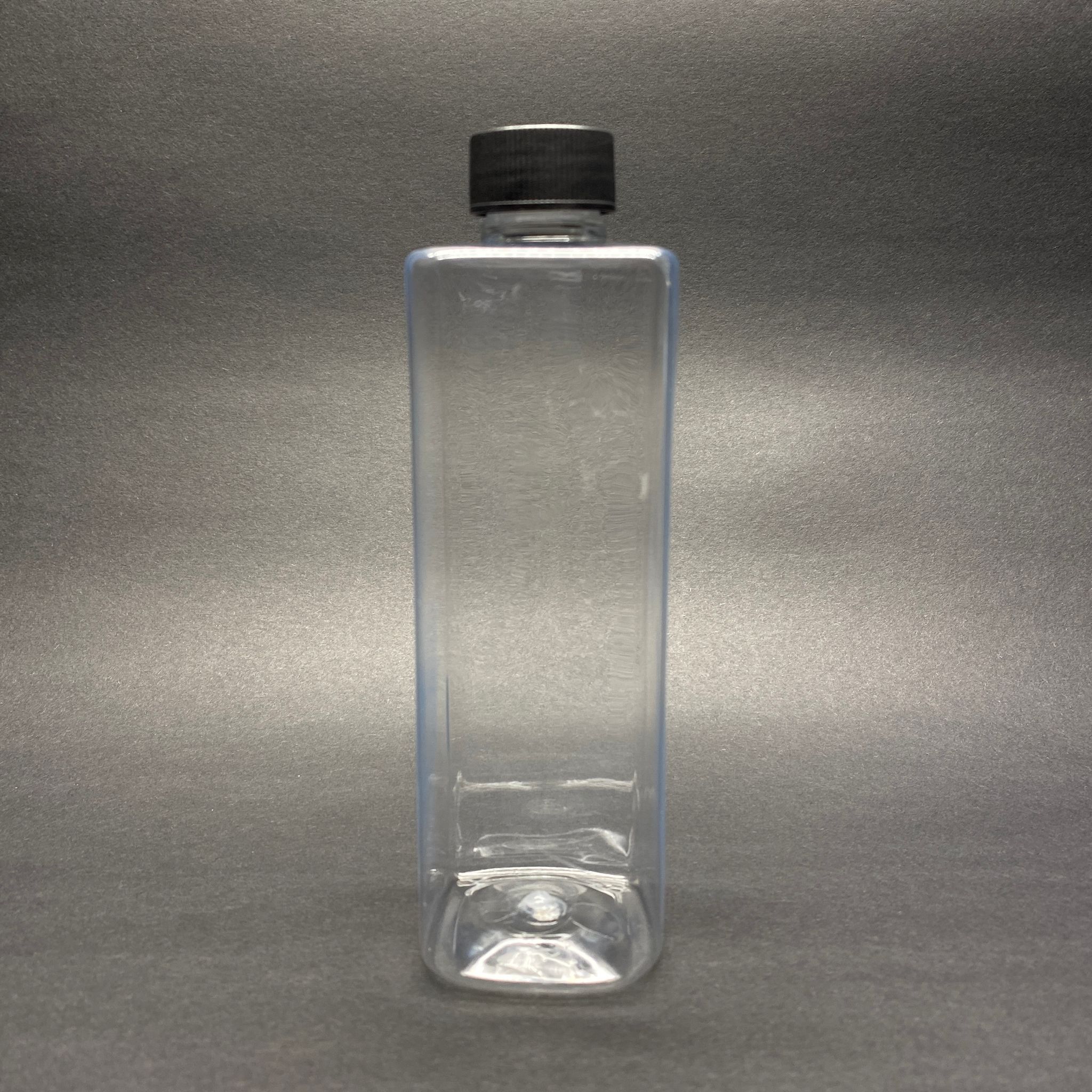 300 Cc Kare Pet Şişe (31 Gr) - Contalı Siyah Kapaklı - 300 Ml Köşeli Plastik Şişe