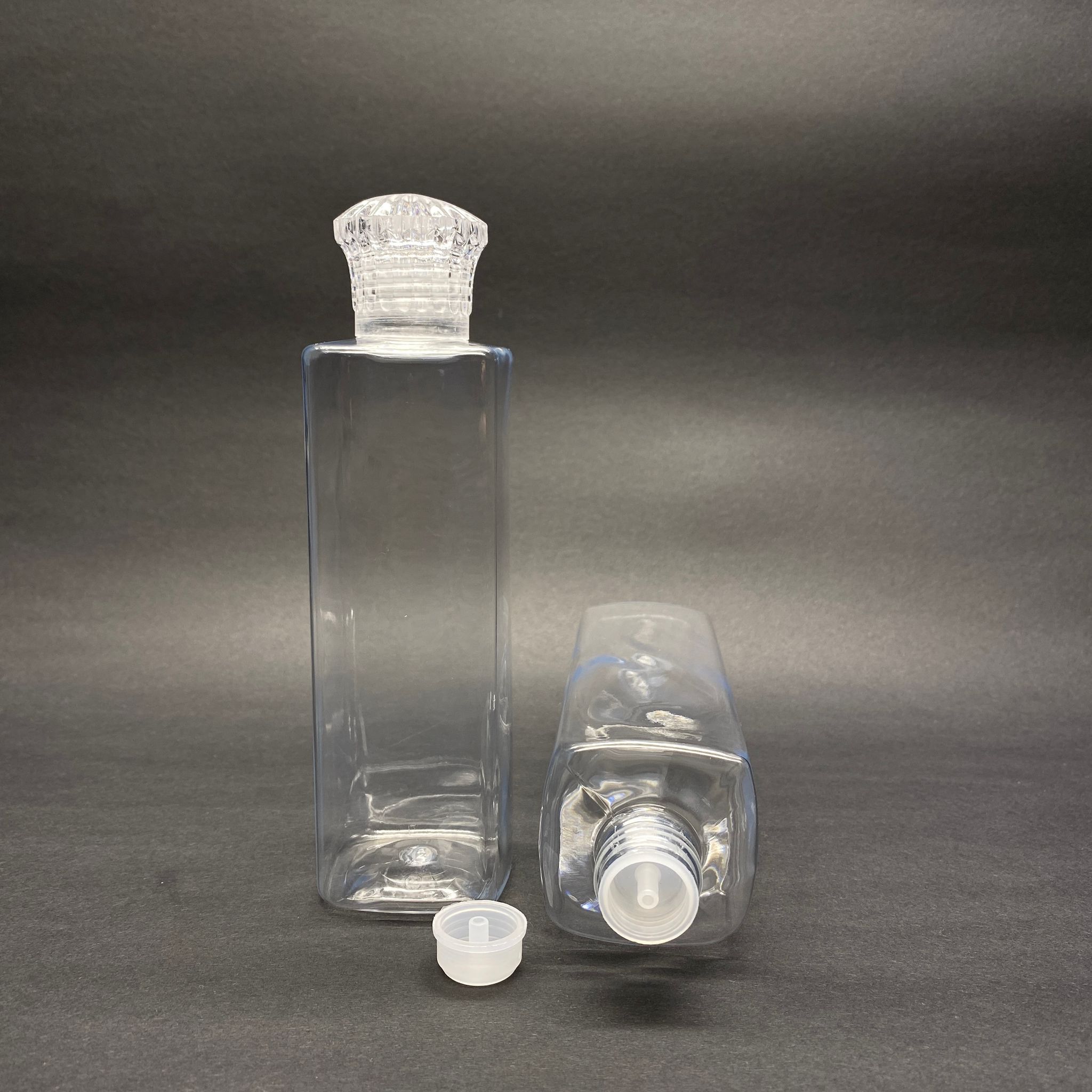 300 Cc Kare Pet Şişe (31 Gr) -  Kristal Kapaklı - 300 Ml Köşeli Plastik Şişe