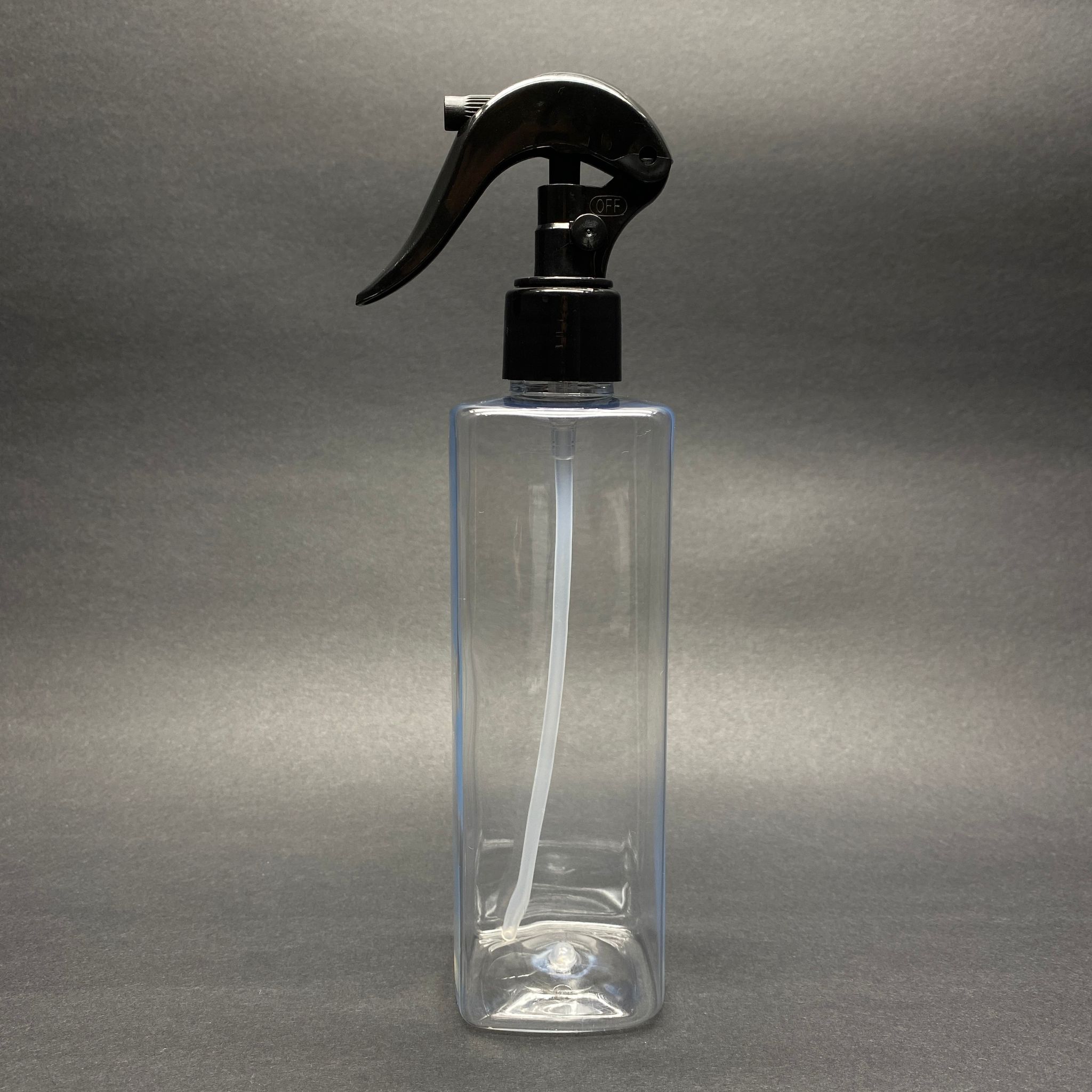 300 Cc Kare Pet Şişe (31 Gr) -  Siyah Triger Spreyli (Duman Şeklinde Püskürtür)  - 300 Ml Köşeli Plastik Şişe