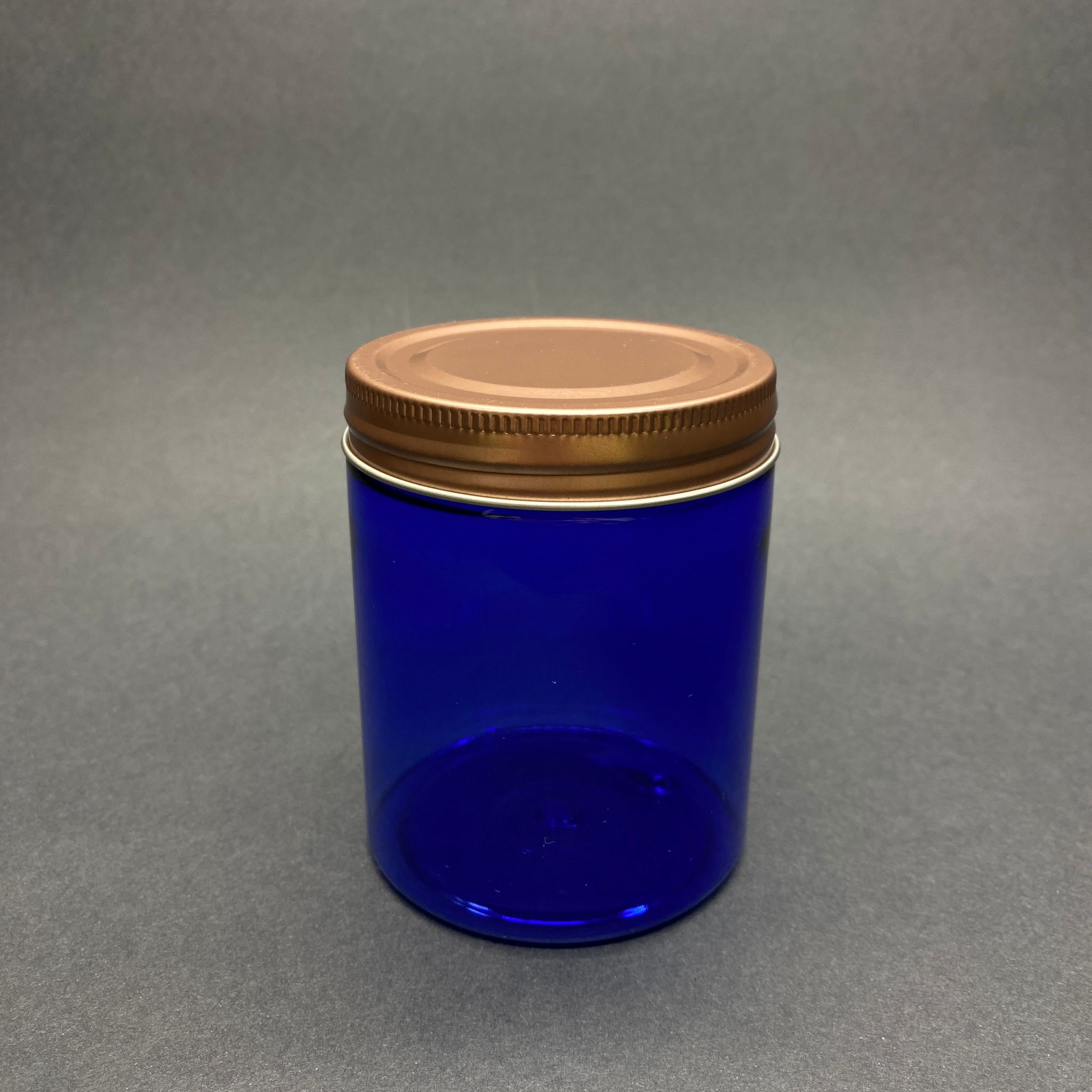 300 Cc Mavi Sert Plastik Kavanoz - Bronz Metal Kapaklı - 300 Ml Metal Kapaklı Plastik Kavanoz - Kozmetik Kavanoz, Gıda Kavanozu, Krem Kavanozu Vb. Olarak Kullanabilirsiniz