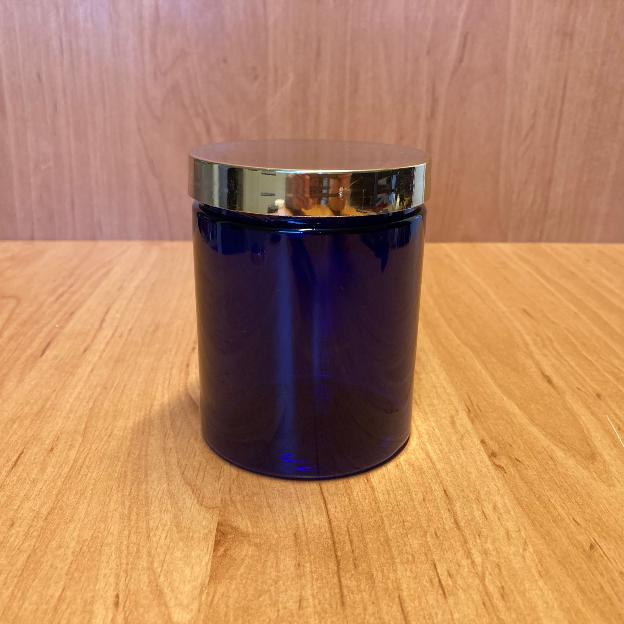 300 Cc Mavi Sert Plastik Kavanoz - Gold Kapaklı - 300 Ml Plastik Krem Kavanozu