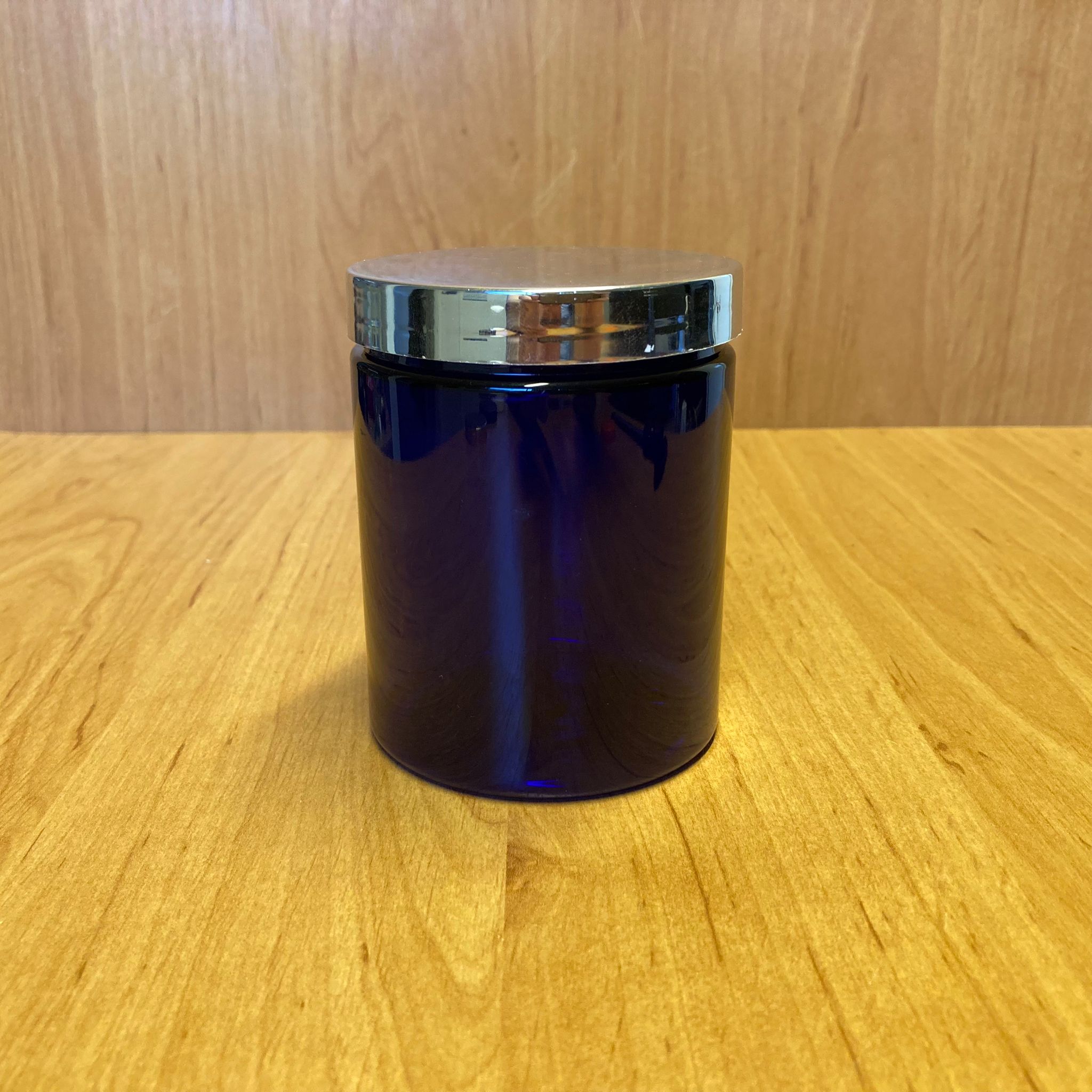 300 Cc Mavi Sert Plastik Kavanoz - Gümüş Kapaklı - 300 Ml Plastik Krem Kavanozu