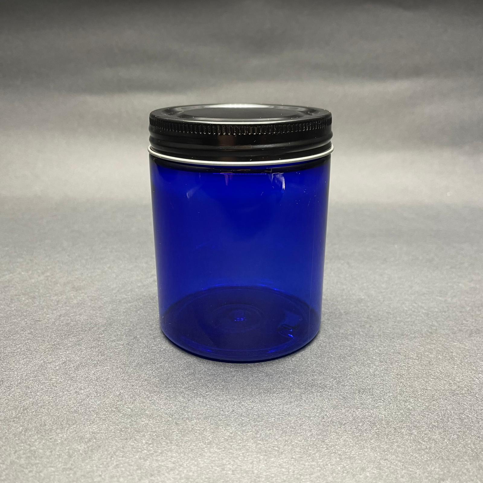 300 Cc Mavi Sert Plastik Kavanoz - Siyah Metal Kapaklı - 300 Ml Metal Kapaklı Plastik Kavanoz - Kozmetik Kavanoz, Gıda Kavanozu Ve Krem Kavanozu Olarak Kullanabilirsiniz