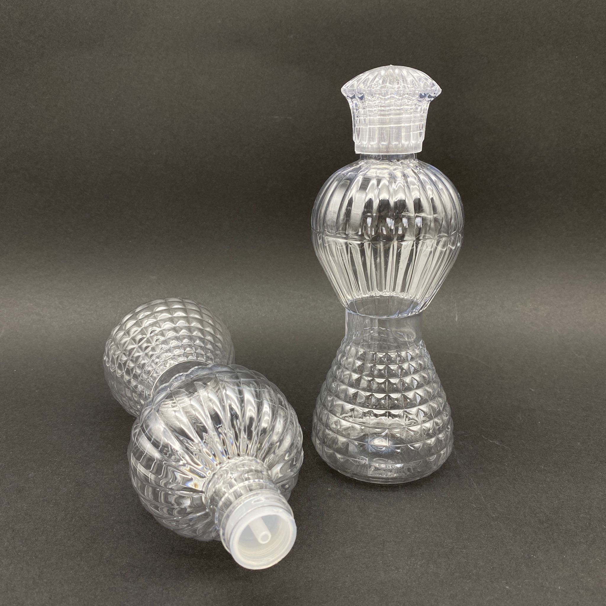 300 Cc Pırlanta Kolonya Şişesi - Campet - Kristal Kapaklı Kolonya Tıpalı - 300 Ml Campet Kolonya Şişesi