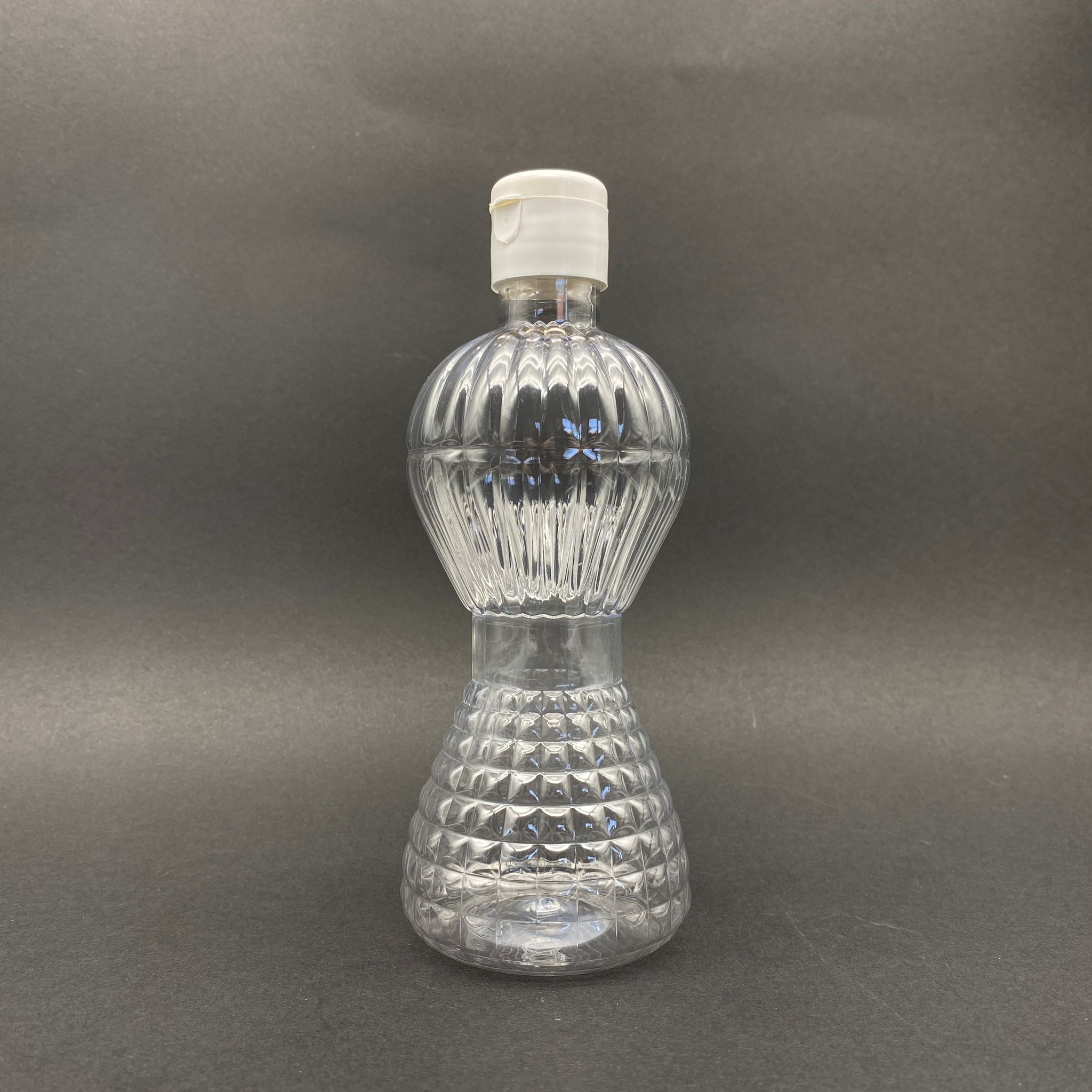 300 Cc Pırlanta Model Pet Şişe - Beyaz Fliptop Akıtıcı Kapaklı - 300 Ml Akıtıcılı Plastik Şişe