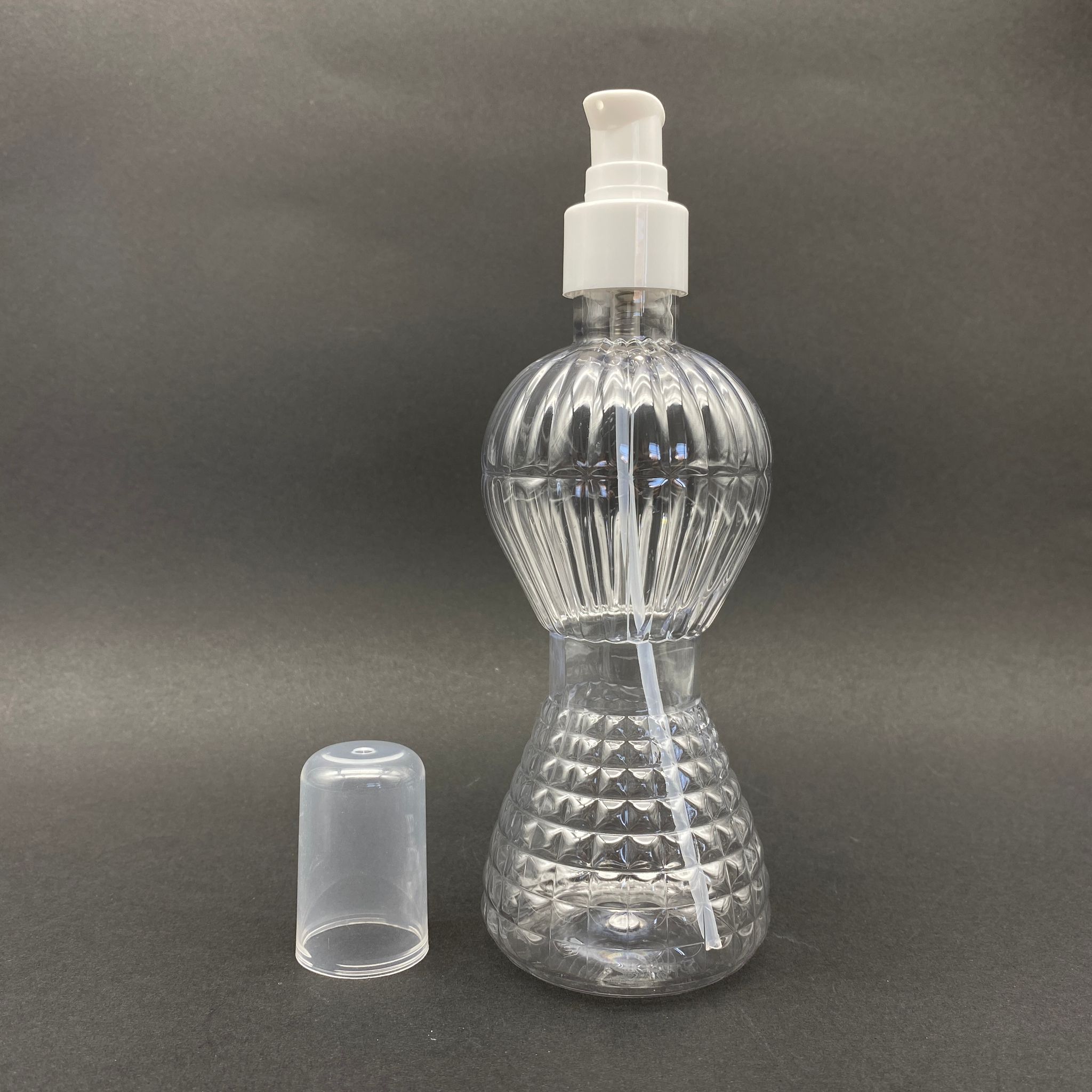 300 Cc Pırlanta Model Pet Şişe - Beyaz Losyon Pompalı  - 300 Ml Pompalı Plastik Şişe