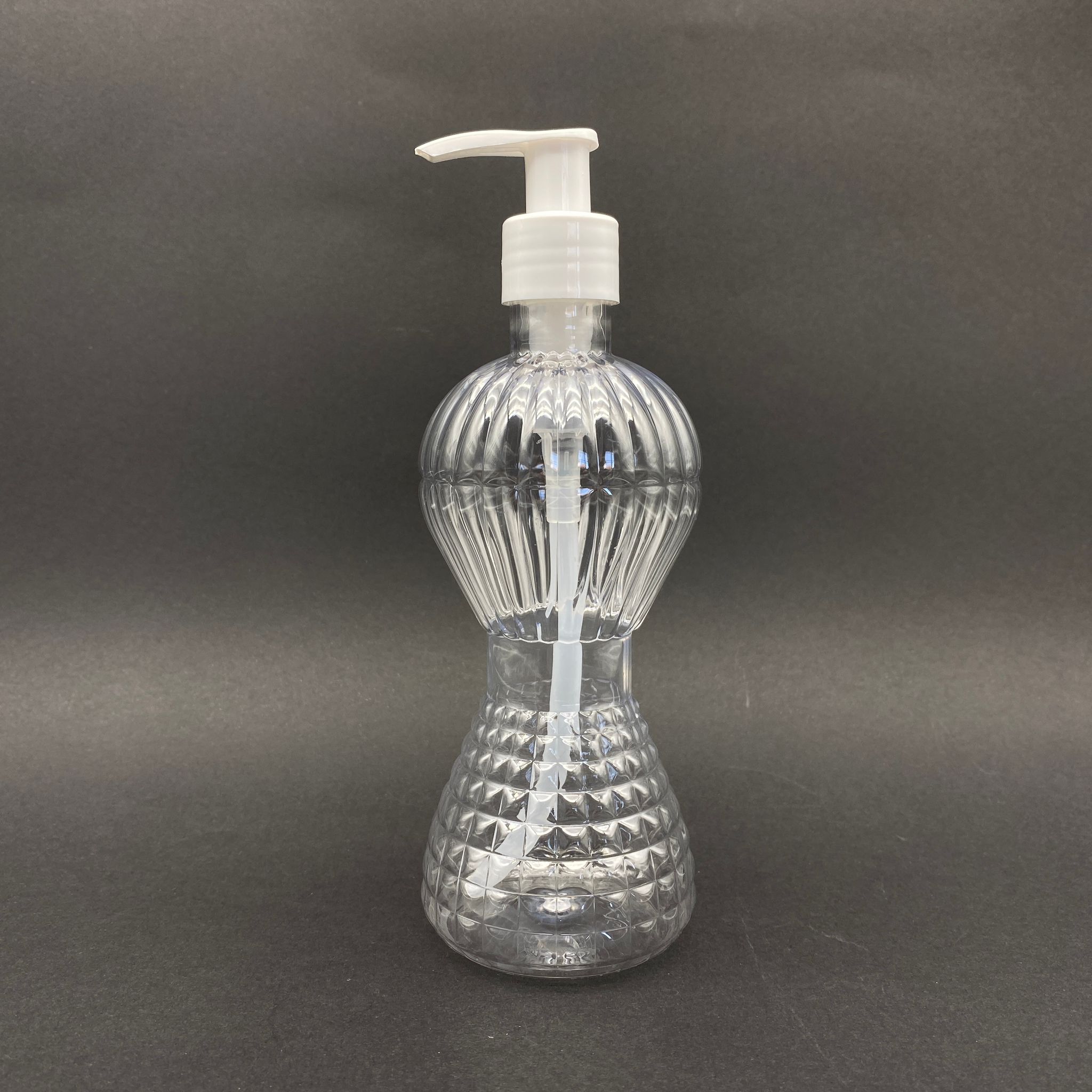 300 Cc Pırlanta Model Pet Şişe - Beyaz Pompalı  - 300 Ml Pompalı Plastik Şişe