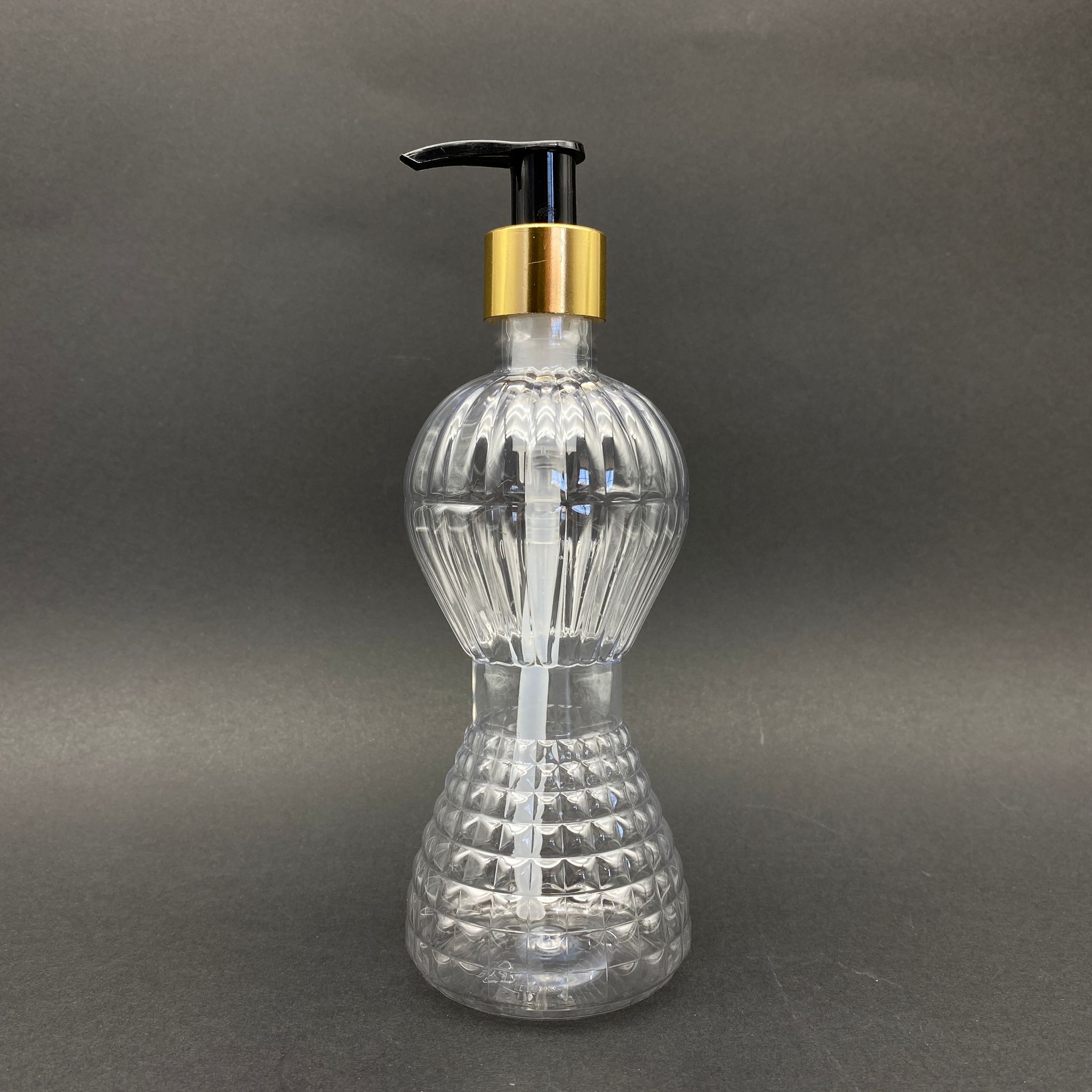 300 Cc Pırlanta Model Pet Şişe - Gold Pompalı  - 300 Ml Pompalı Plastik Şişe