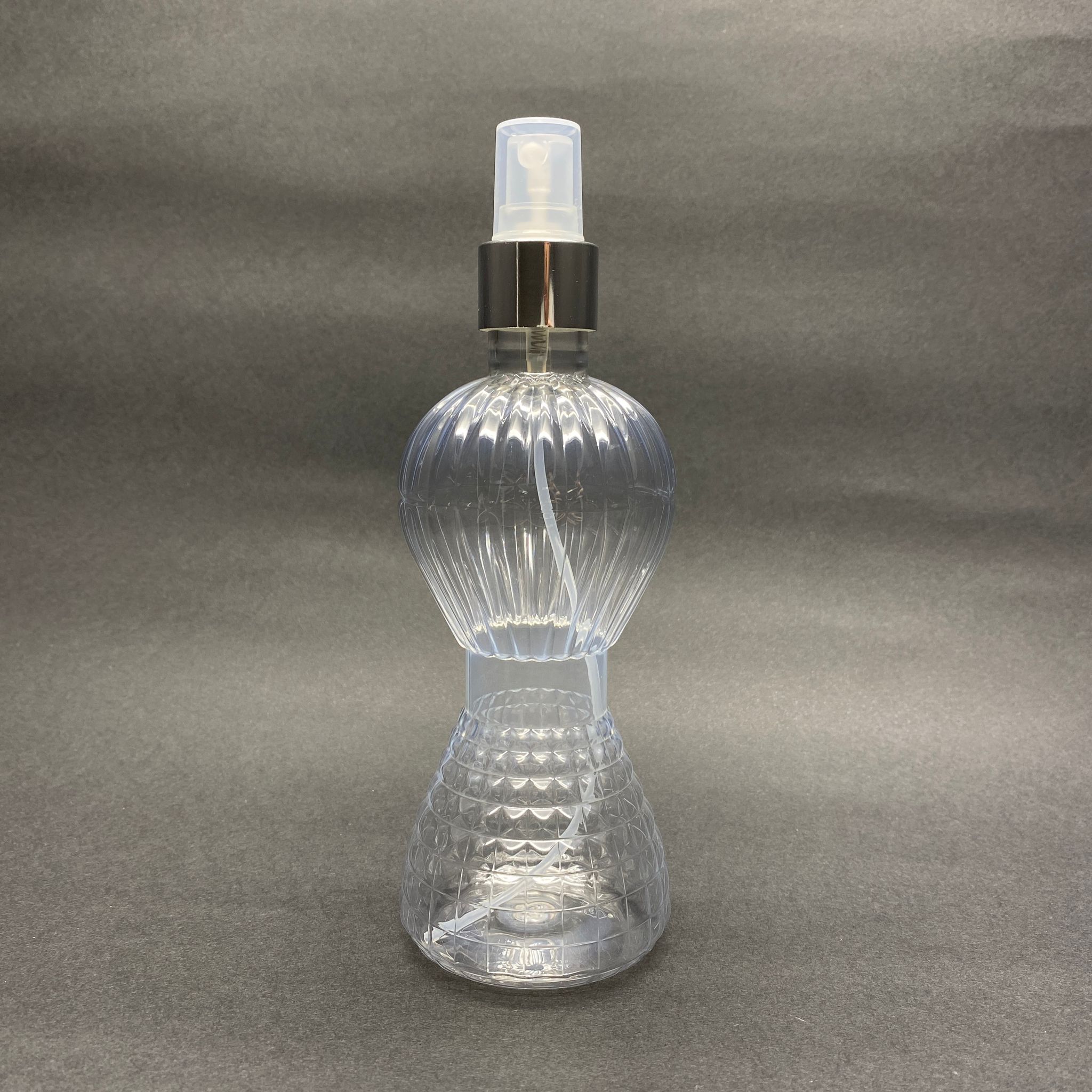 300 Cc Pırlanta Model Pet Şişe - Gümüş Spreyli - 300 Ml Spreyli Plastik Şişe