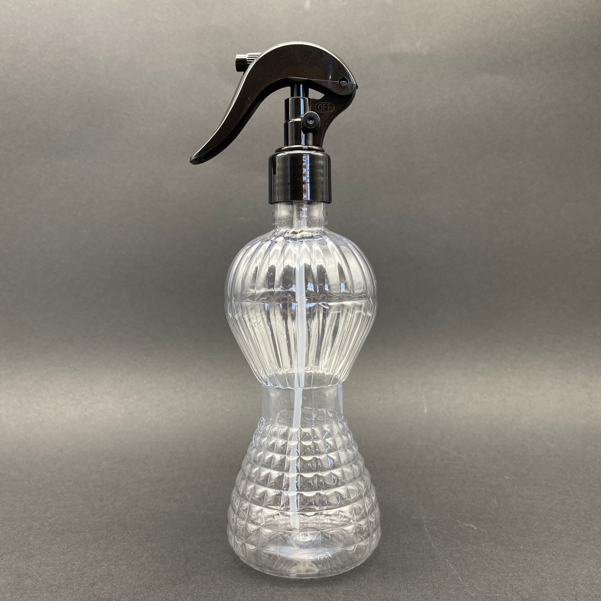 300 Cc Pırlanta Model Pet Şişe - Siyah Triger Spreyli  - 300 Ml Spreyli Plastik Şişe