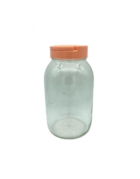 3000 Cc Cam Kavanoz Pembe Kapaklı - 3 Litre Cam Kavanoz Kapaklı