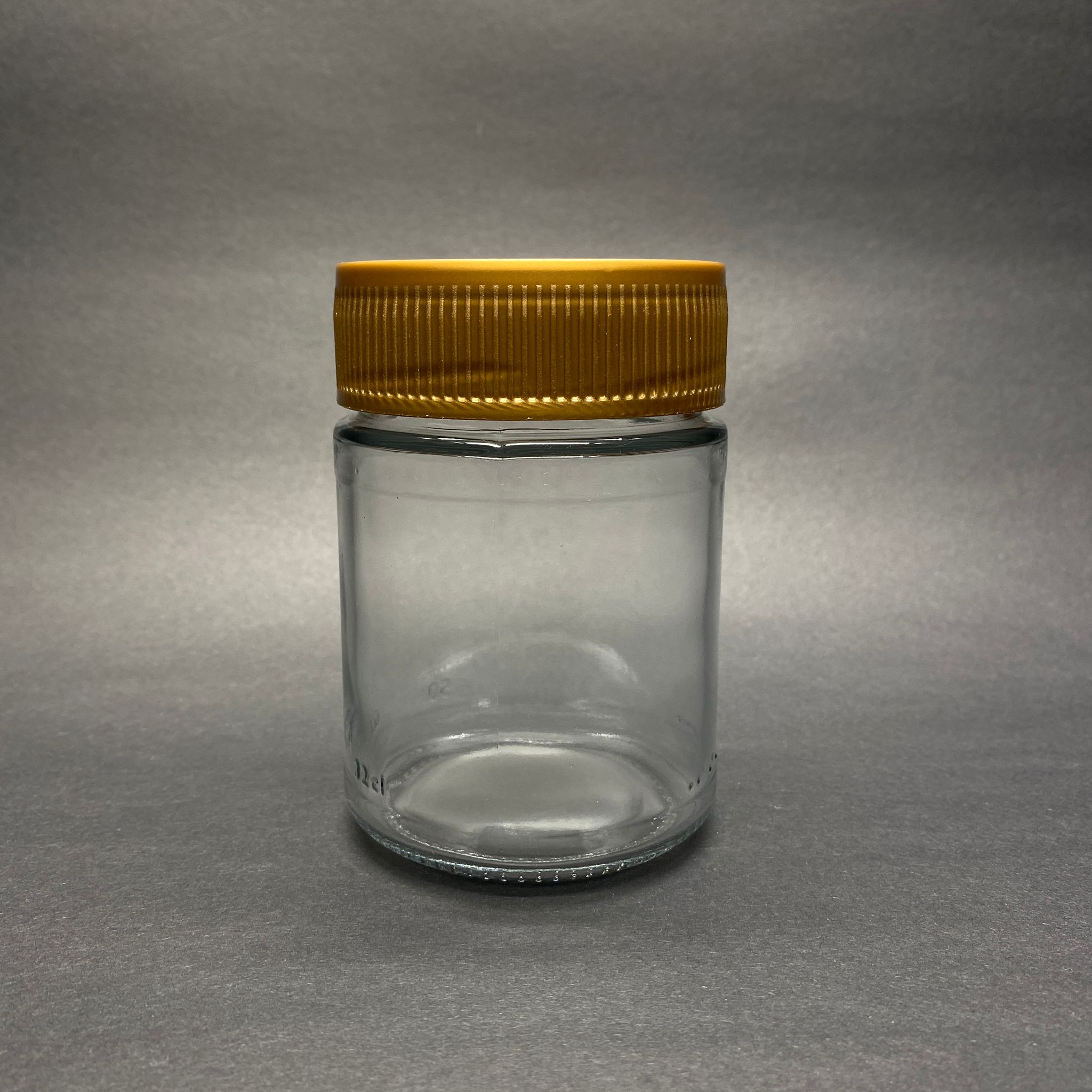 320 Cc Alman Kavanoz - Gold Plastik Alüminyum Contalı İndiksiyon Kapaklı - 320 Ml Derin Kapaklı Cam Kavanoz