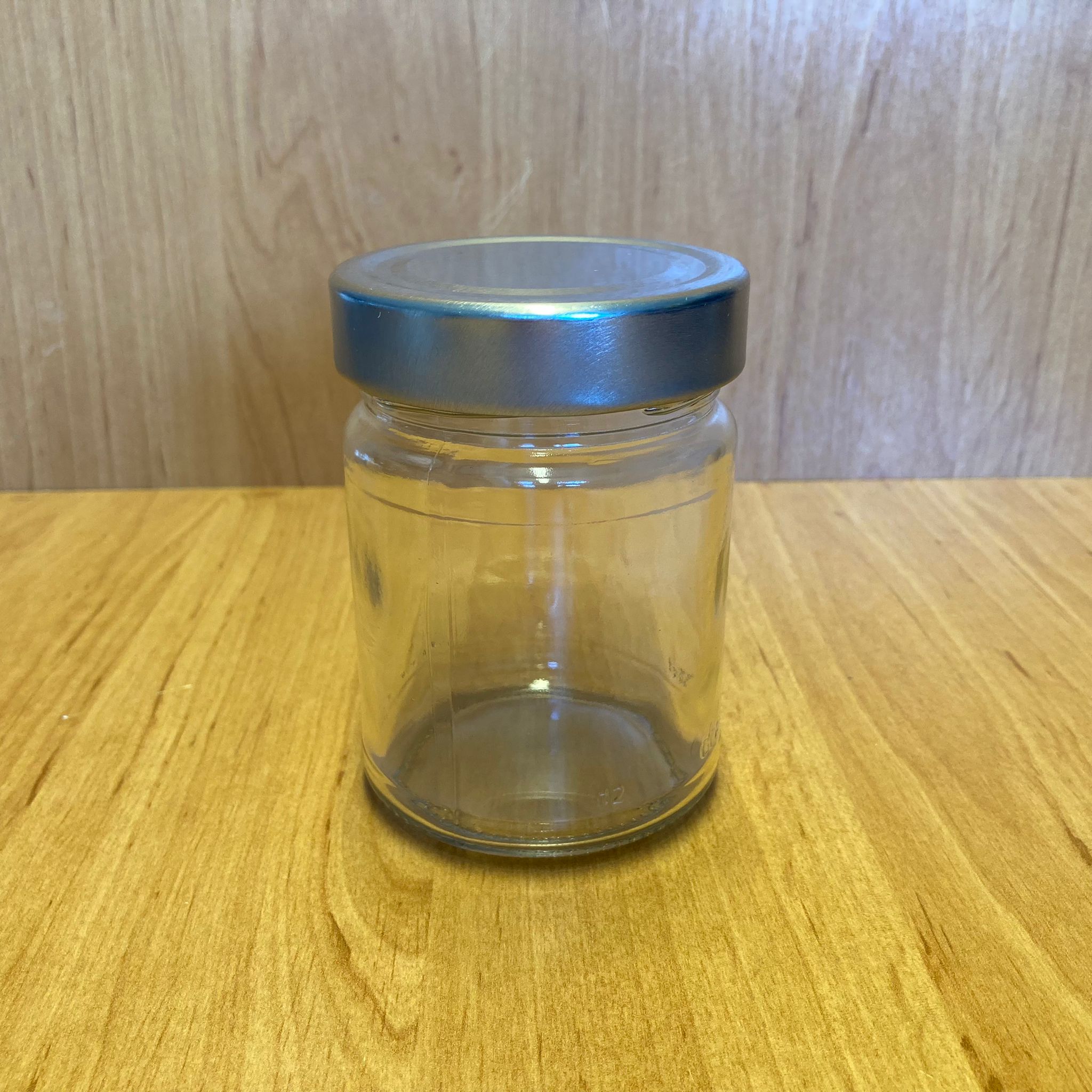 320 Cc Alman Kavanoz - Gümüş Metal Kapaklı - 320 Ml Derin Kapaklı Cam Kavanoz