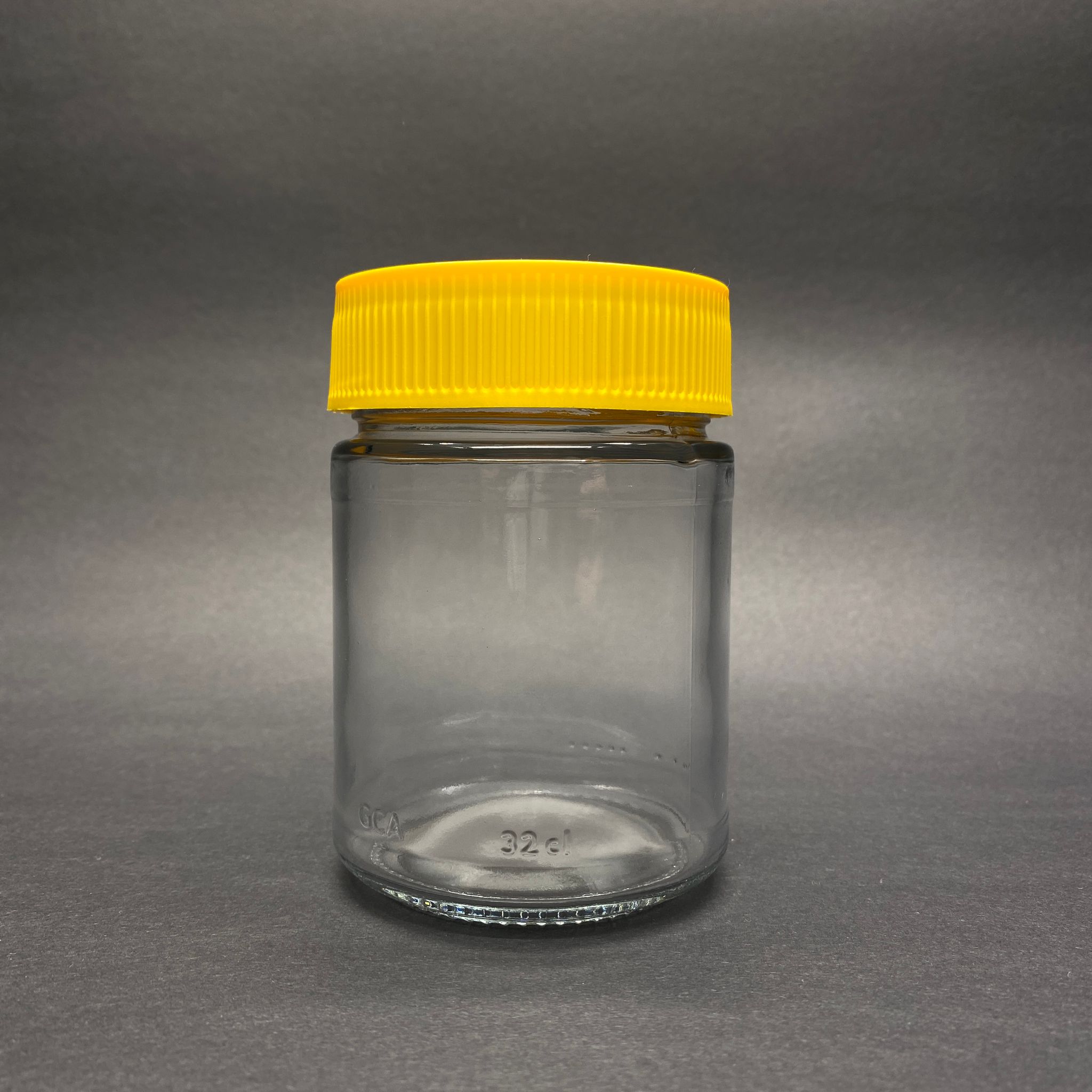 320 Cc Alman Kavanoz - Sarı Plastik Alüminyum Contalı İndiksiyon Kapaklı - 320 Ml Derin Kapaklı Cam Kavanoz
