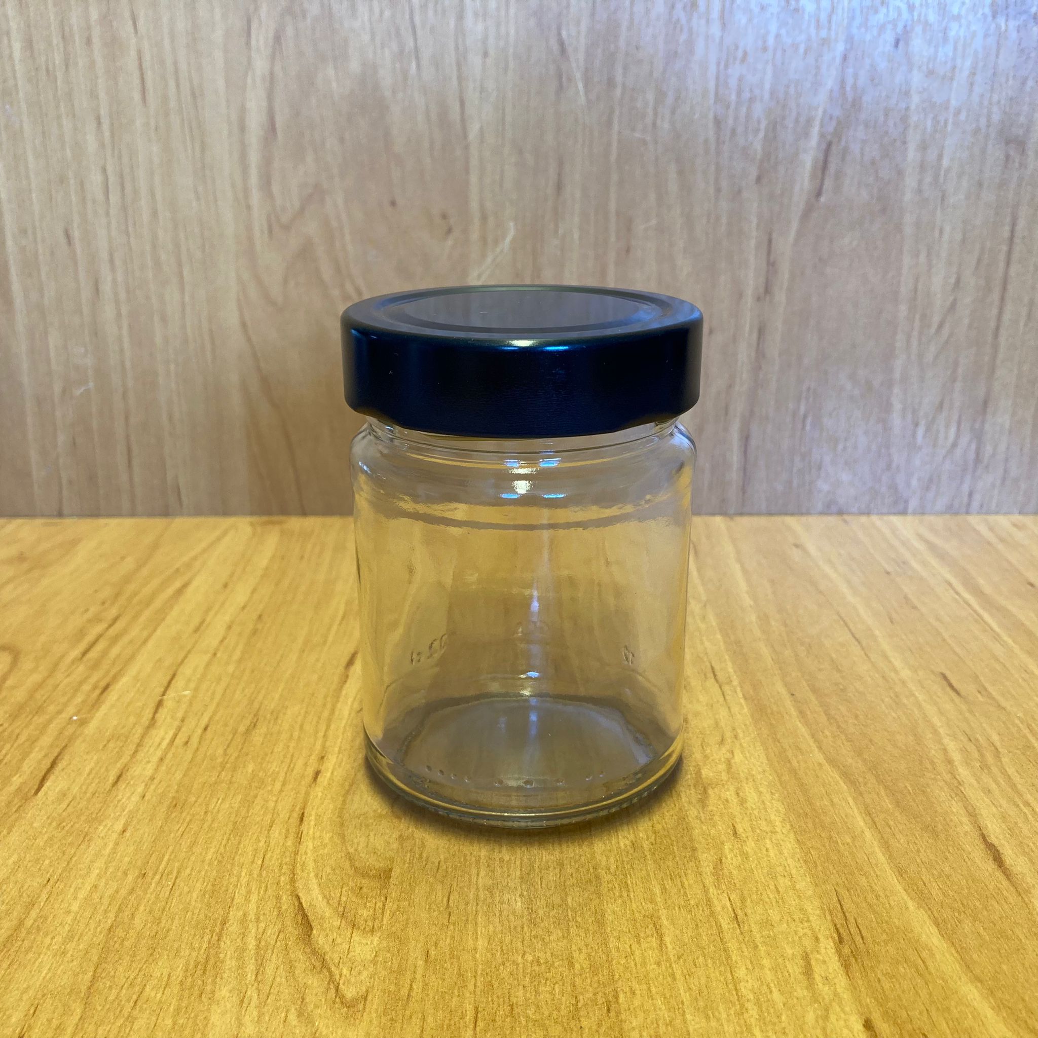 320 Cc Alman Kavanoz - Siyah Metal Kapaklı - 320 Ml Derin Kapaklı Cam Kavanoz