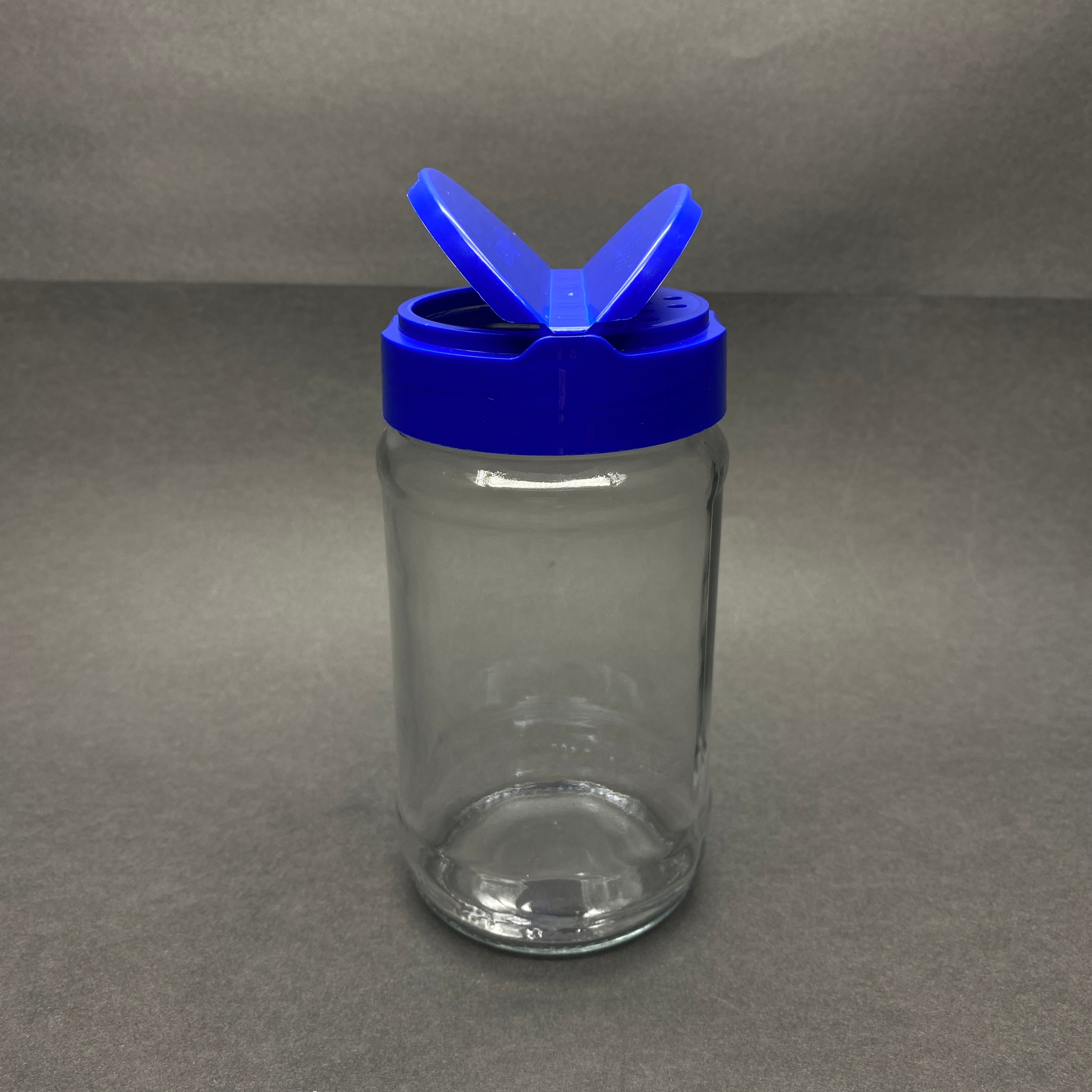 320 Cc Cam Baharatlık Kavanoz - 320 Ml Baharat Kavanozu - Mavi Açılır Kapanır Kapaklı