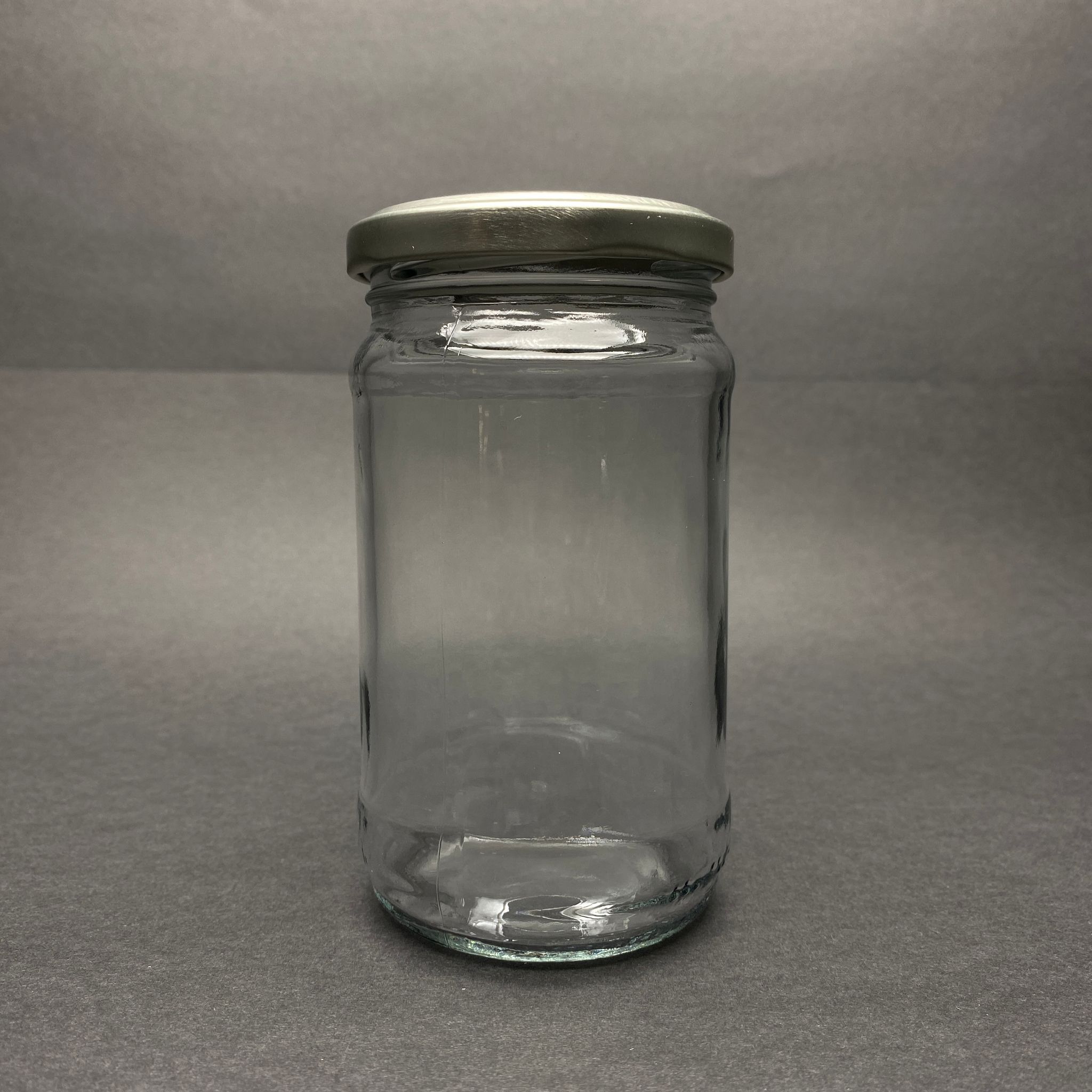 320 Cc Standart Kavanoz - Gümüş Metal Kapaklı - 320 Ml Cam Kavanoz