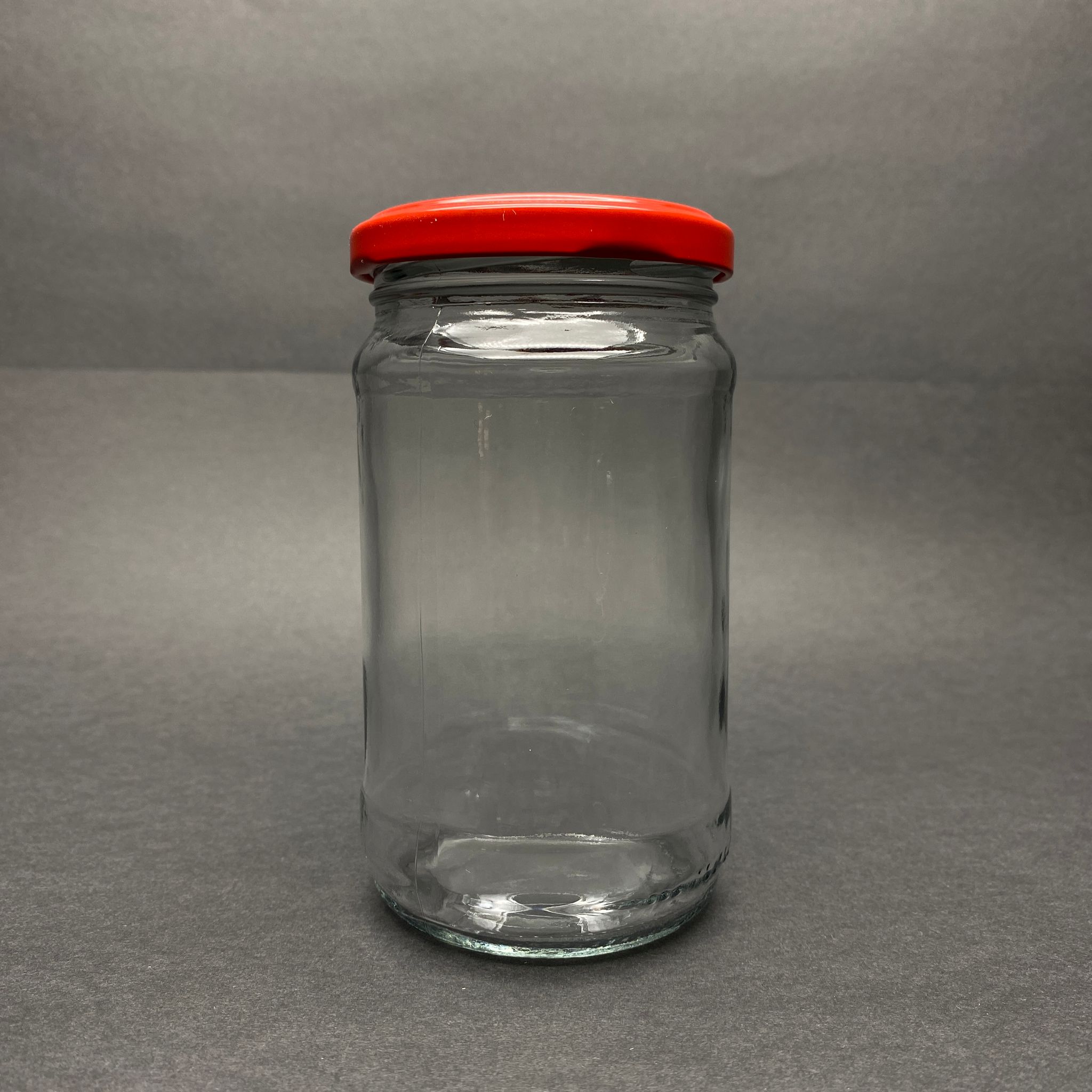 320 Cc Standart Kavanoz - Kırmızı Metal Kapaklı - 320 Ml Cam Kavanoz