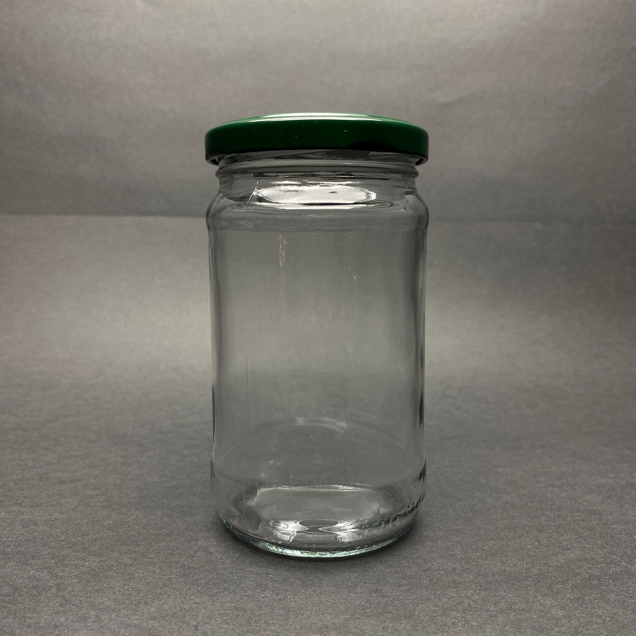 320 Cc Standart Kavanoz - Yeşil Metal Kapaklı - 320 Ml Cam Kavanoz