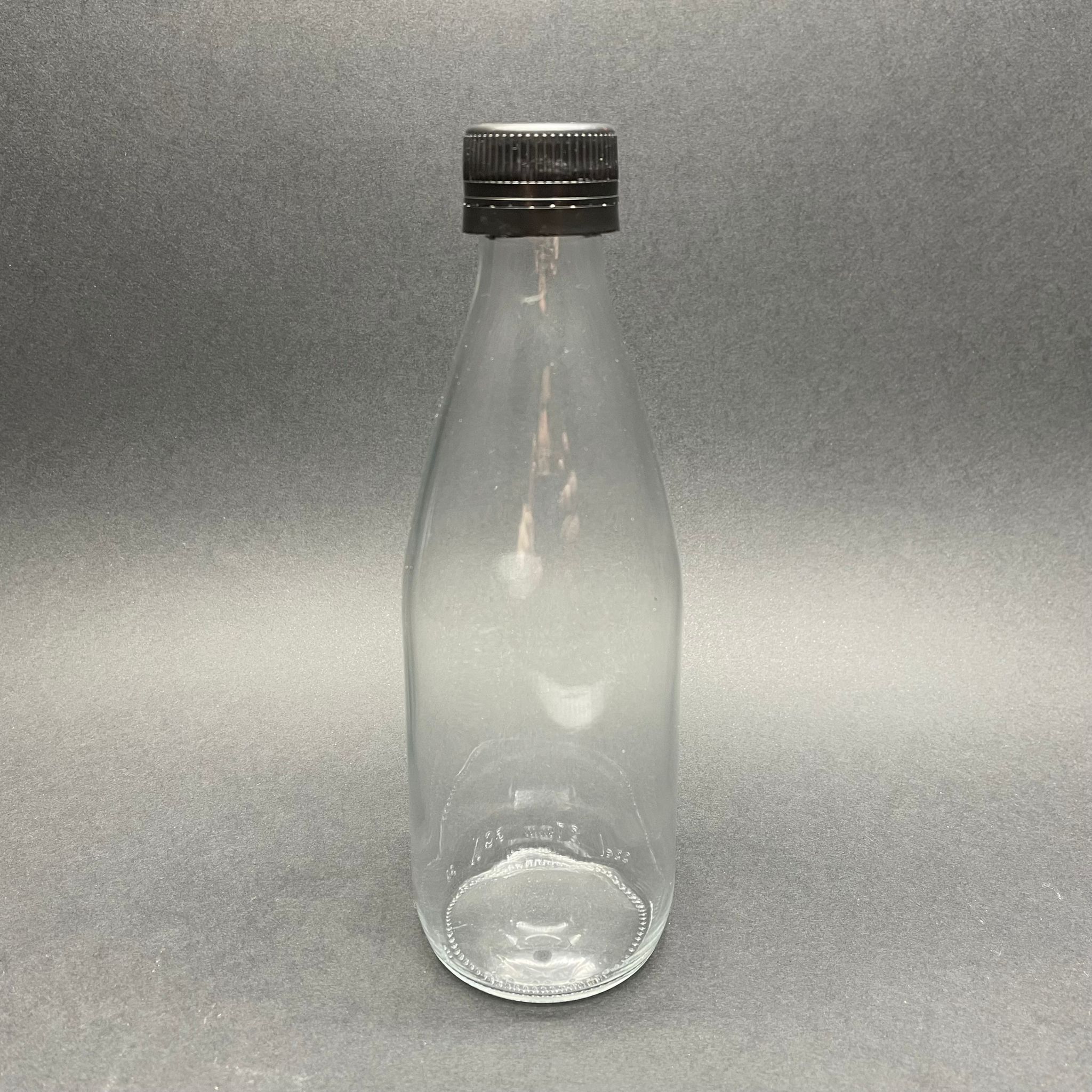 330 Cc Cam Şişe - Siyah Kilitli Kapaklı - 330 Ml Cam Şişe