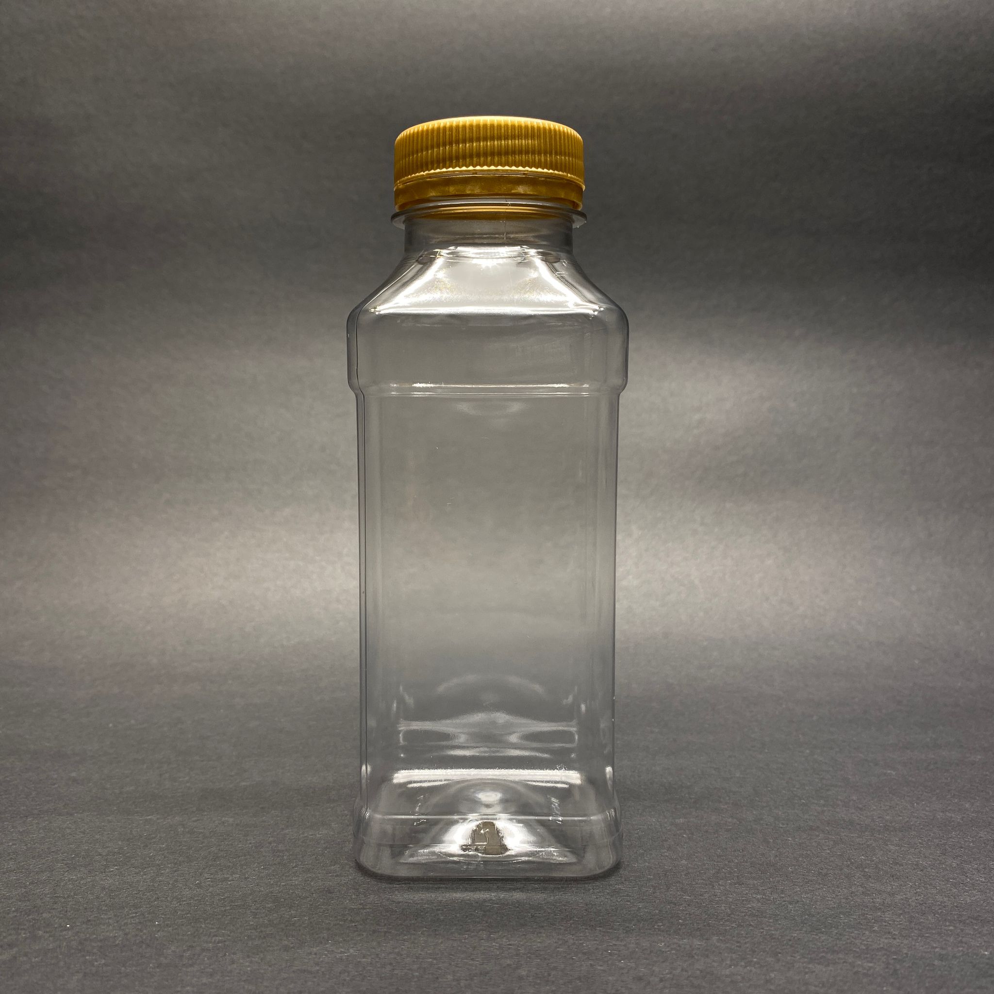 330 Cc Kare Pet Şişe (23 Gr) - Geniş Ağızlı Gold Kilitli Kapaklı - 330 Ml Detox , Meyve Suyu Şişe , Boş Detoks Şişe