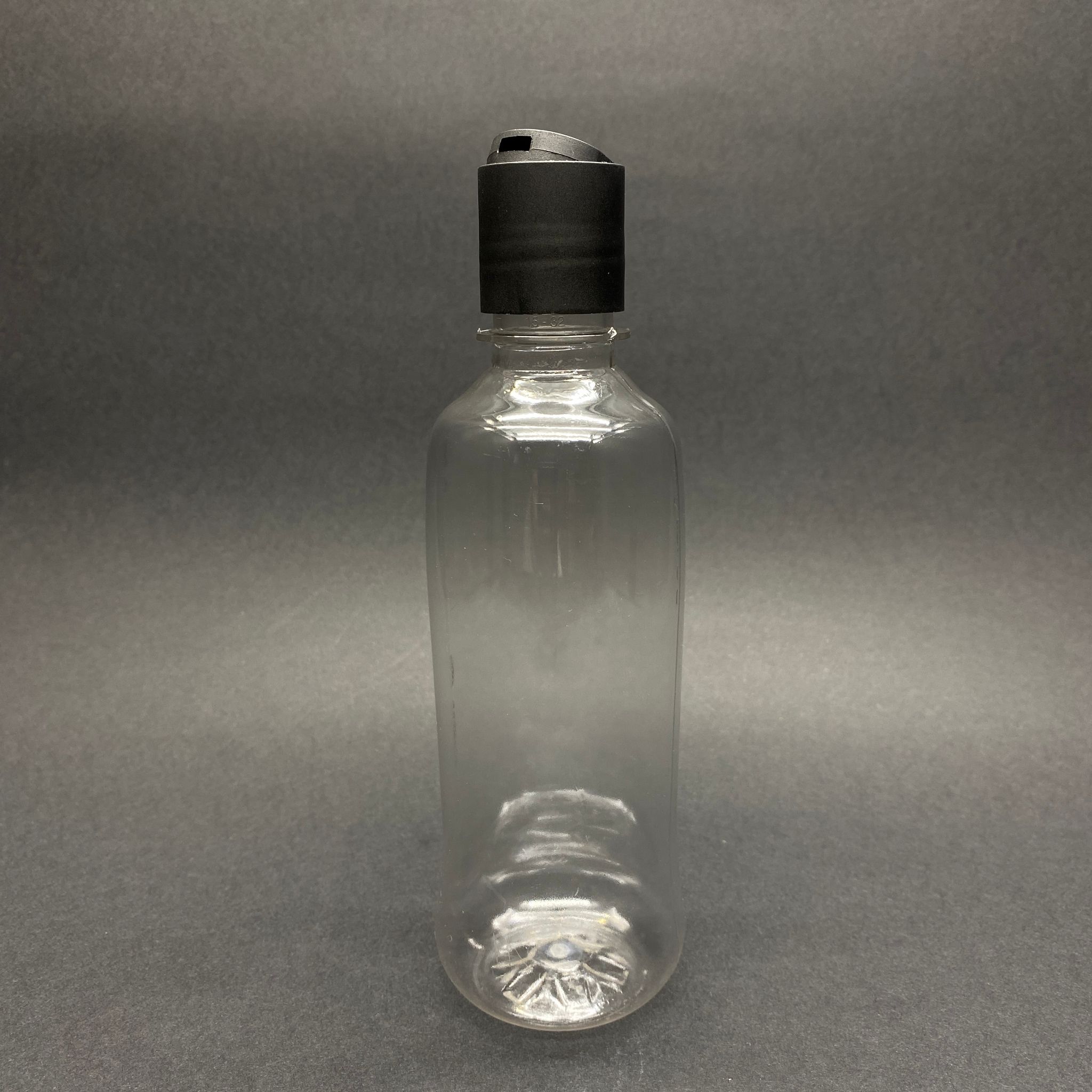 330 Cc Pet Şampuan Şişesi - Şeffaf - Siyah Disktop Kapaklı - 330 Ml Boş Plastik Şampuan Şişesi