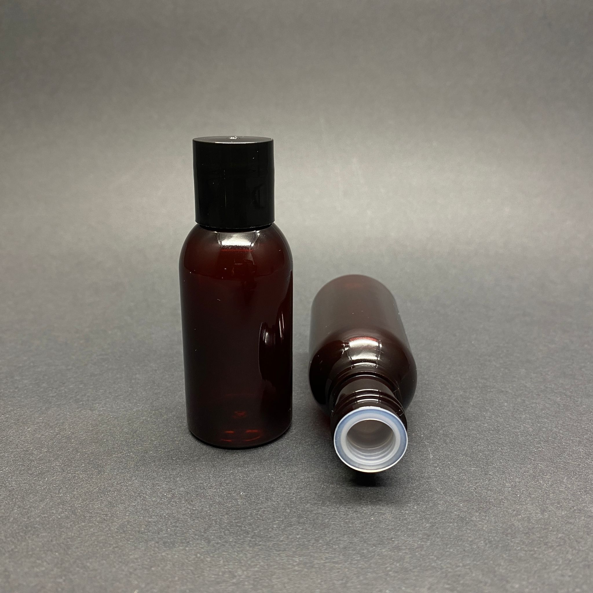 35 Cc Amber Pet Şişe - Siyah Kapaklı + Kör Tıpalı - 35 Ml Kahverengi Plastik Şişe