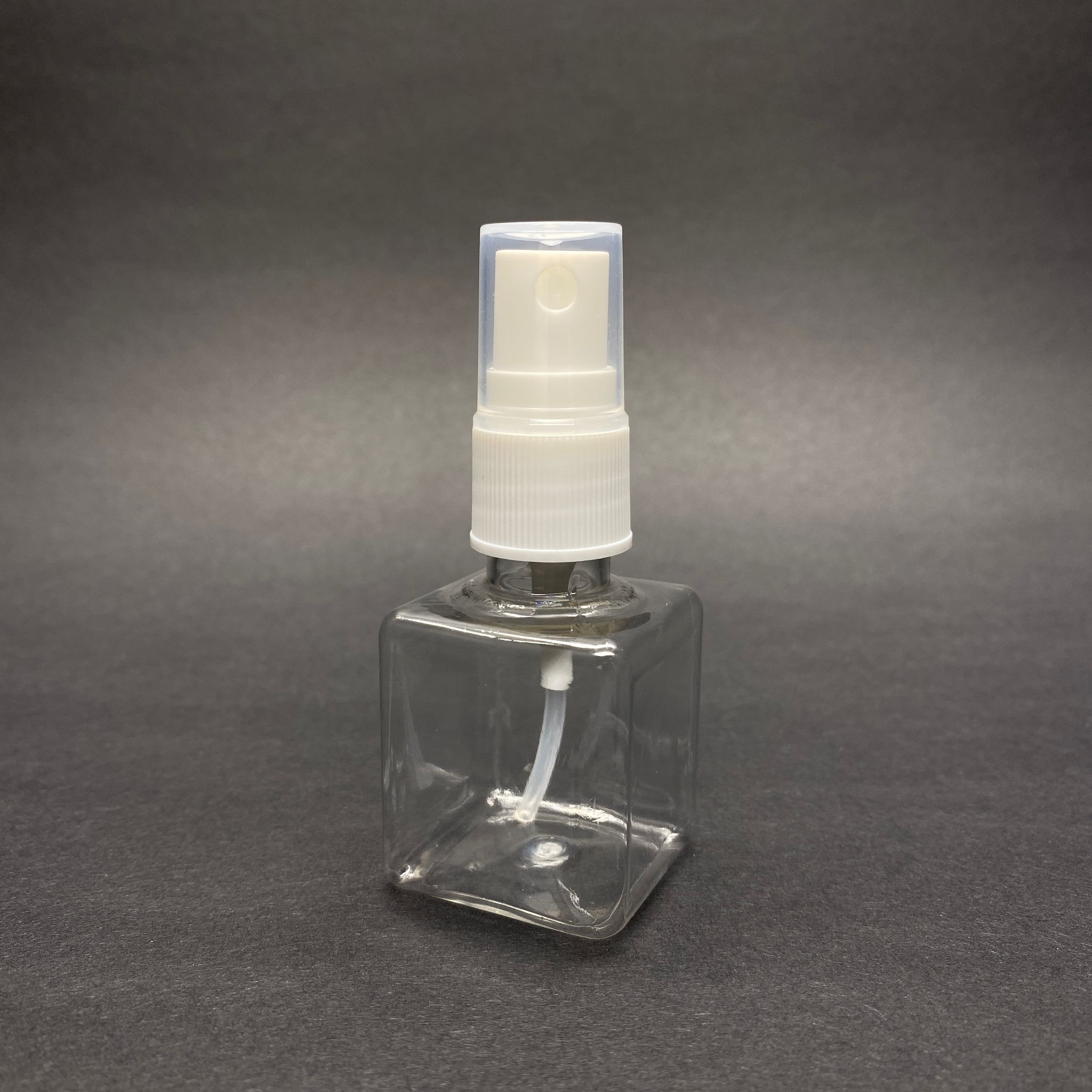 35 Cc Şeffaf Kare Pet Şişe - Beyaz Spreyli  - 35 Ml Pet Şişe