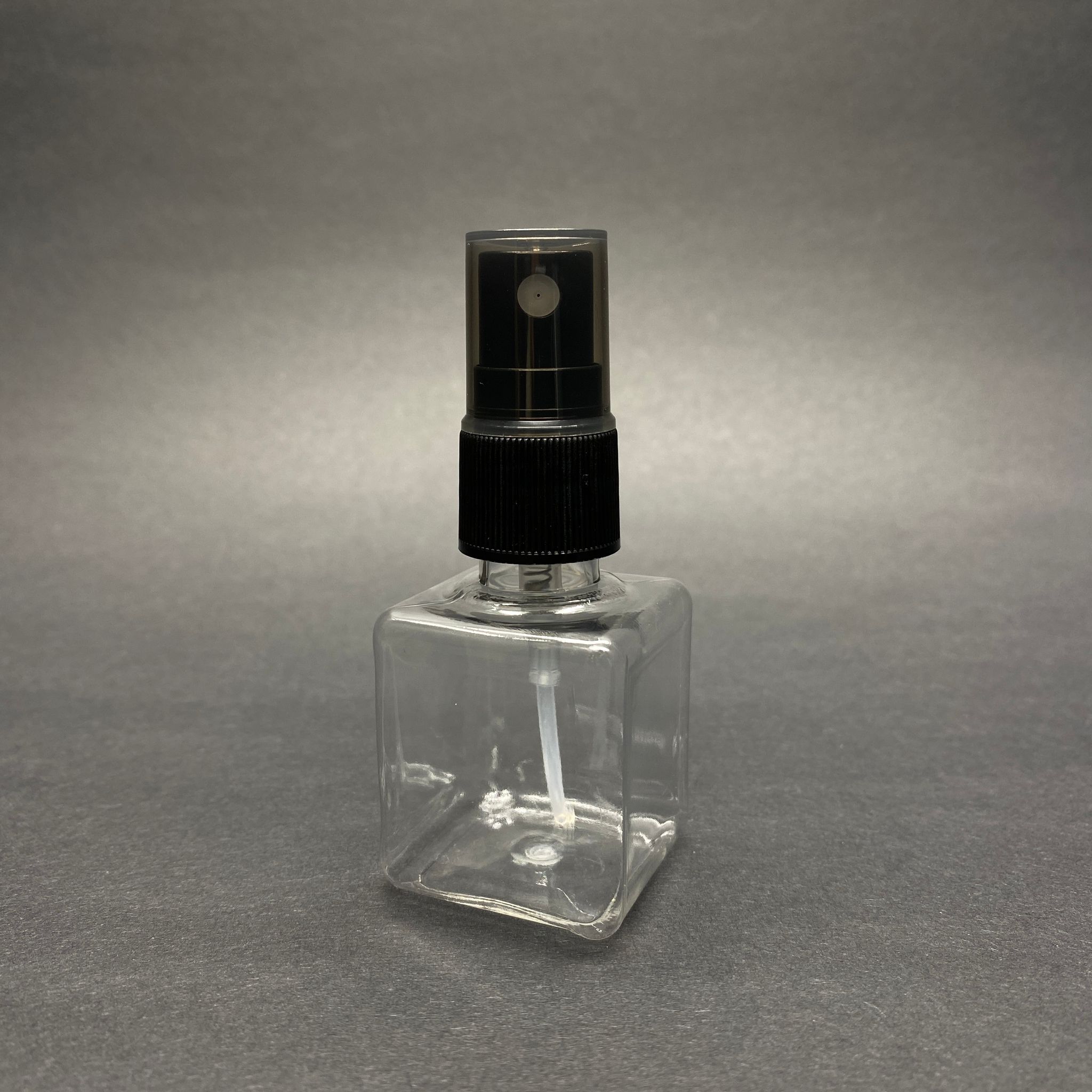 35 Cc Şeffaf Kare Pet Şişe - Siyah Spreyli  - 35 Ml Pet Şişe