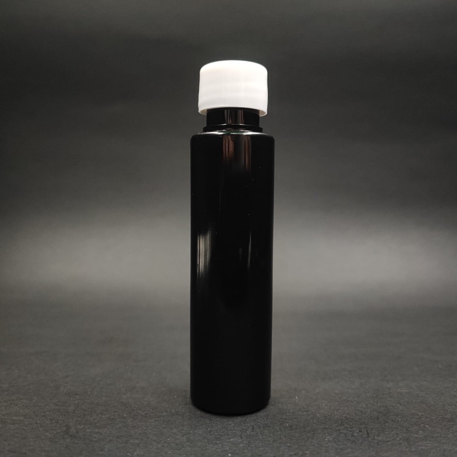 35 Cc Siyah Plastik Uzun Şişe + Kendinden Contalı Sızdırmaz Beyaz Kapak - 35 Ml Kapaklı Pet Şişe